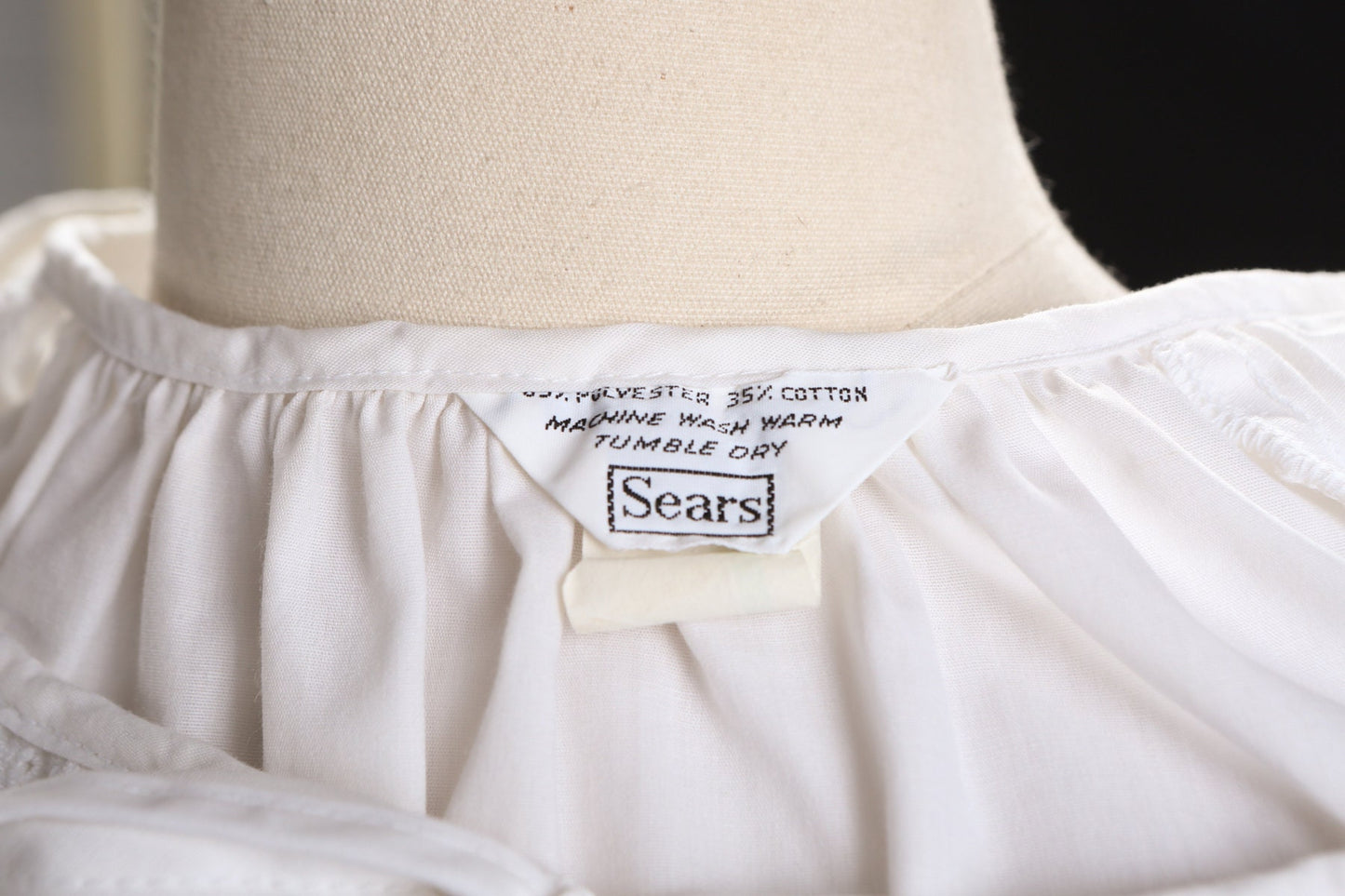 Vintage White Embroidered Summer Blouse by Sears