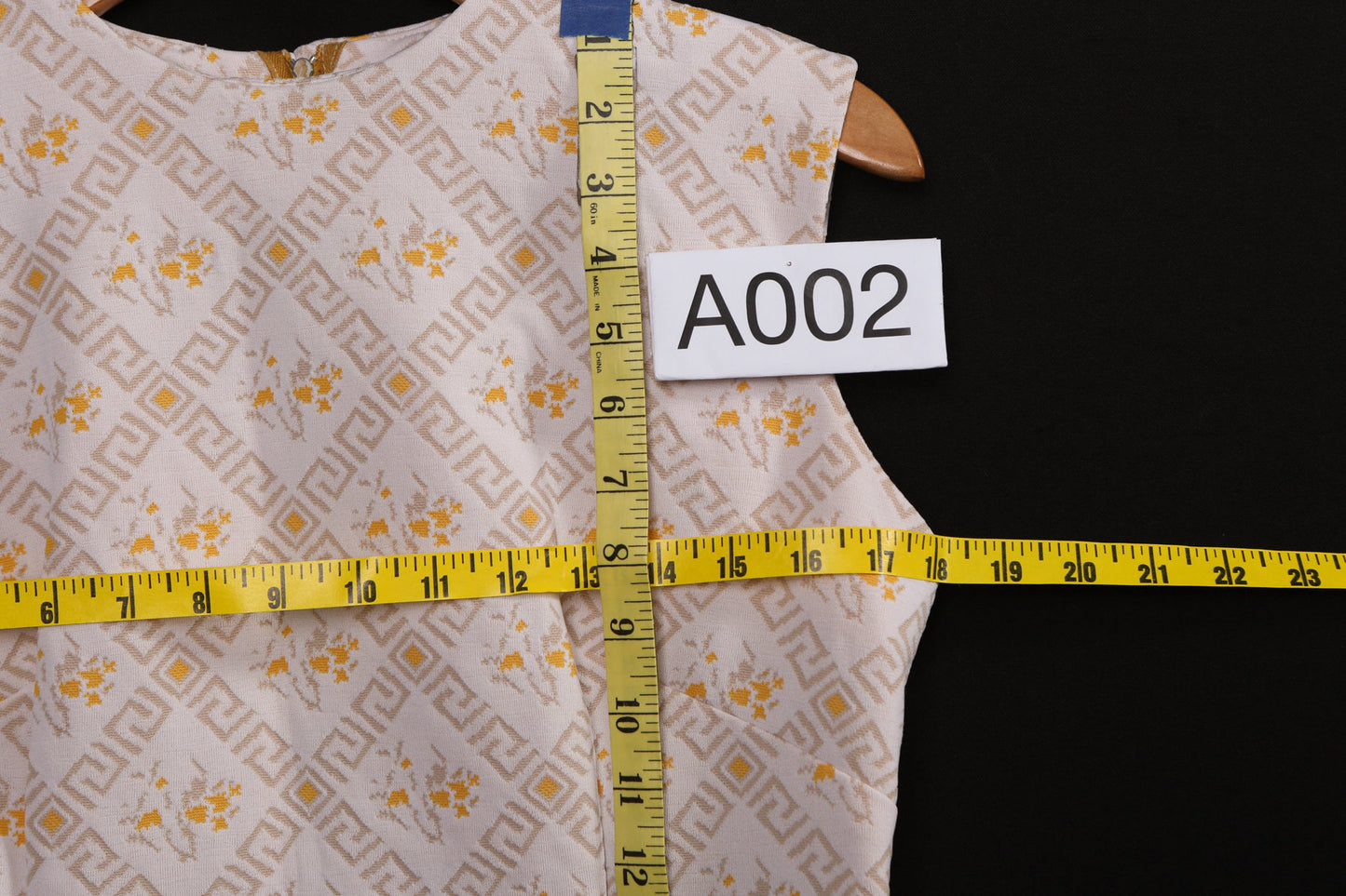 70's White Sleeveless Floral Print Summer Dress