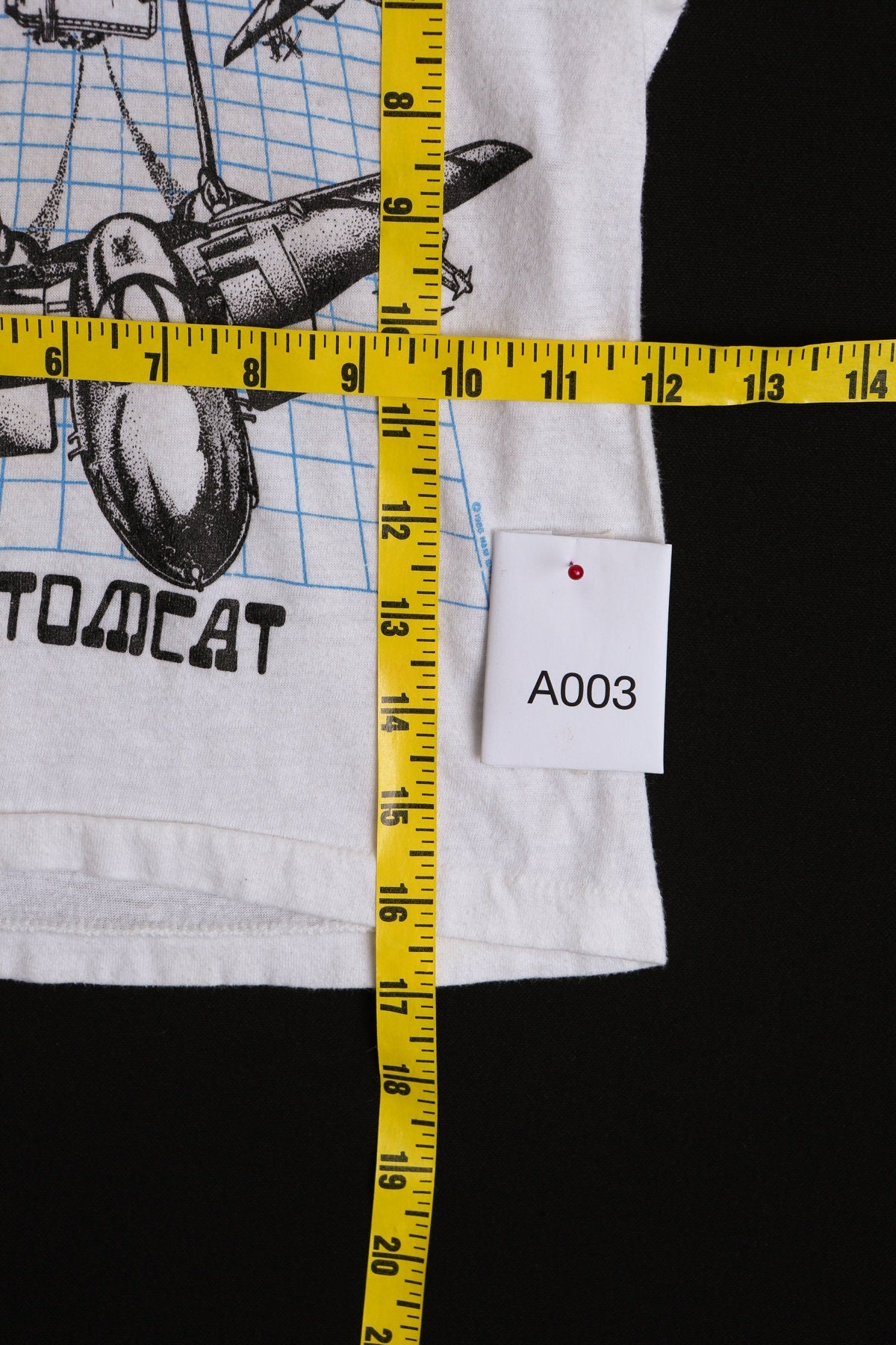 Vintage Kids White Graphic T-shirt - Top Gun F-14 Tomcat -