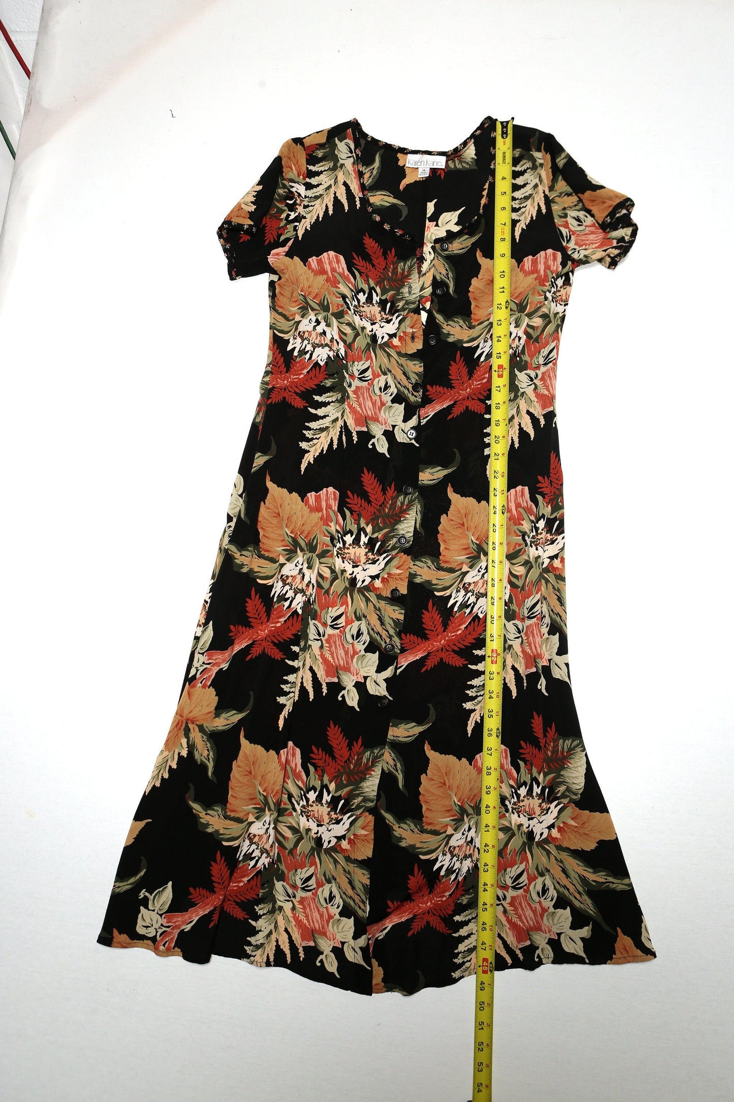 Vintage 90's women summer dress rayon black made in usa