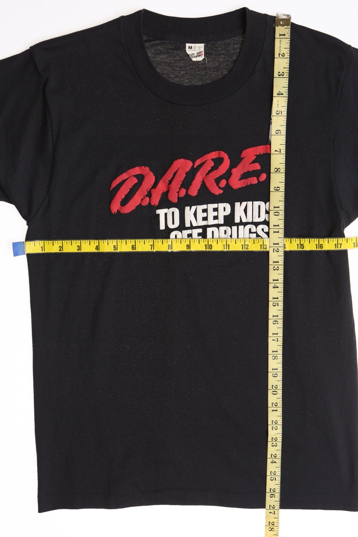 Vintage shirt dare to keep kids off drungs black t-shirt 80's no drungs