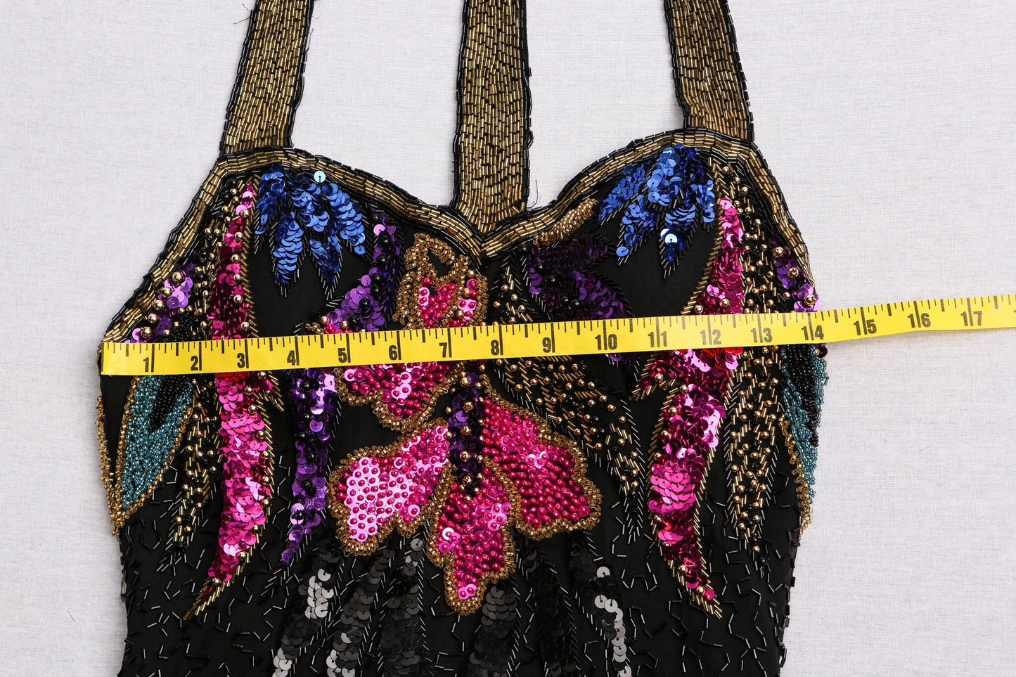 Vintage 90's 80's prom dress sequin evening casual floral