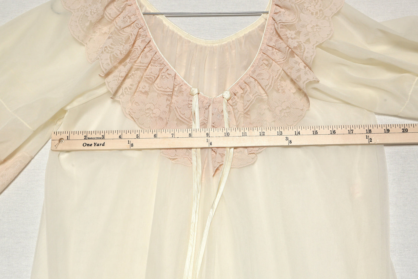 Vintage 70's 60's beige dress slip women lace nightgown babydoll sexy