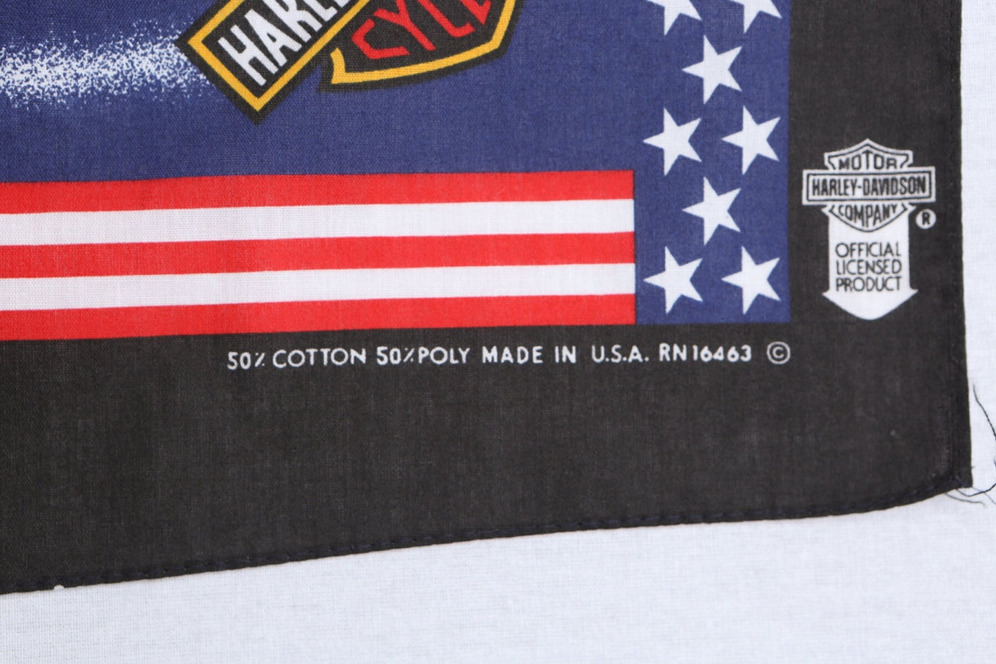 Harley davidson thunder lightning print wheel eagle bandana made in usa vintage biker 90's