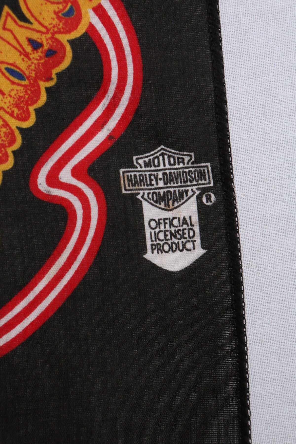 Vintage black harley davidson bandana motorcycles biker 90's 80's bald eagle usa flag