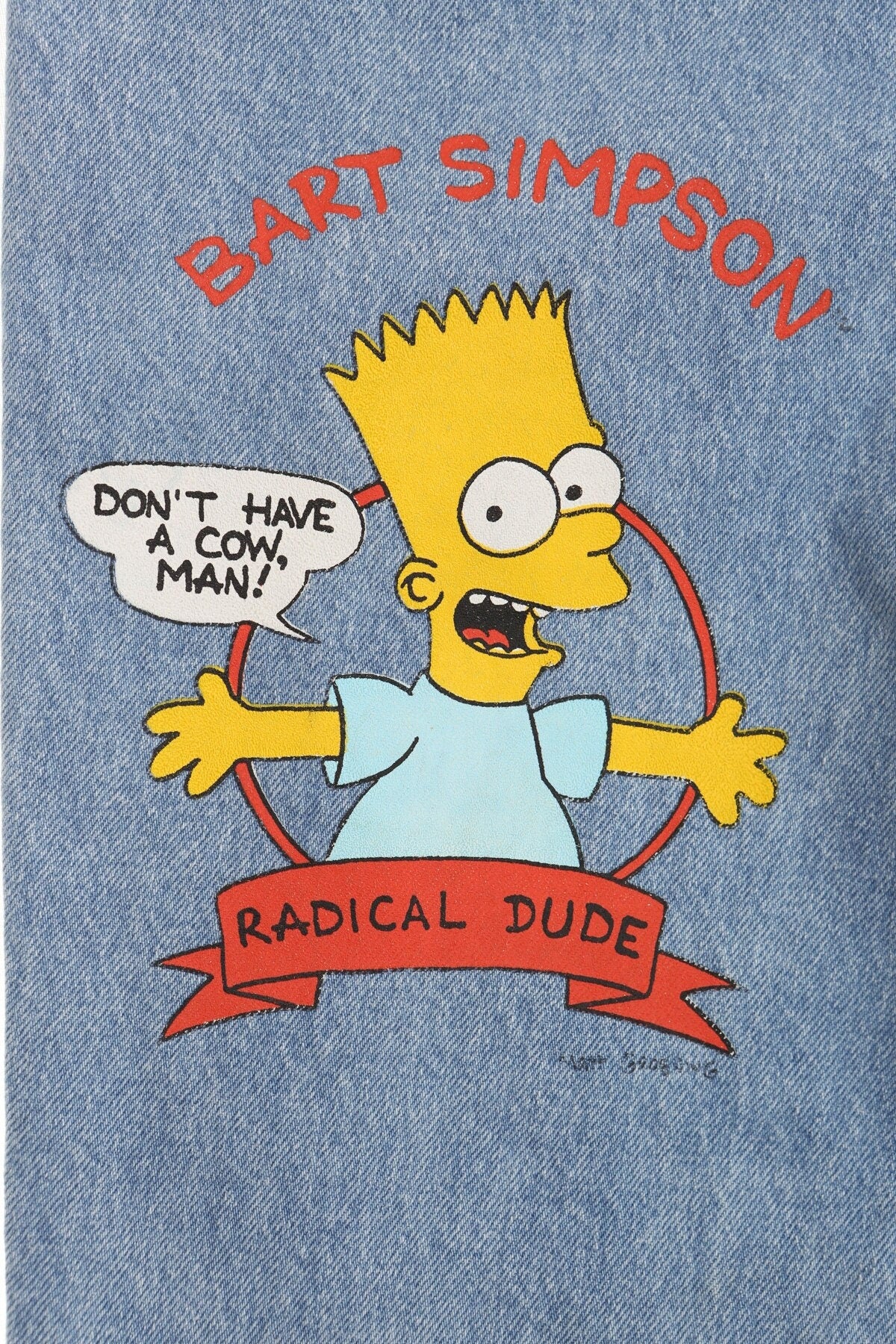 90's High Waist Jeans with Bart Simpson Print