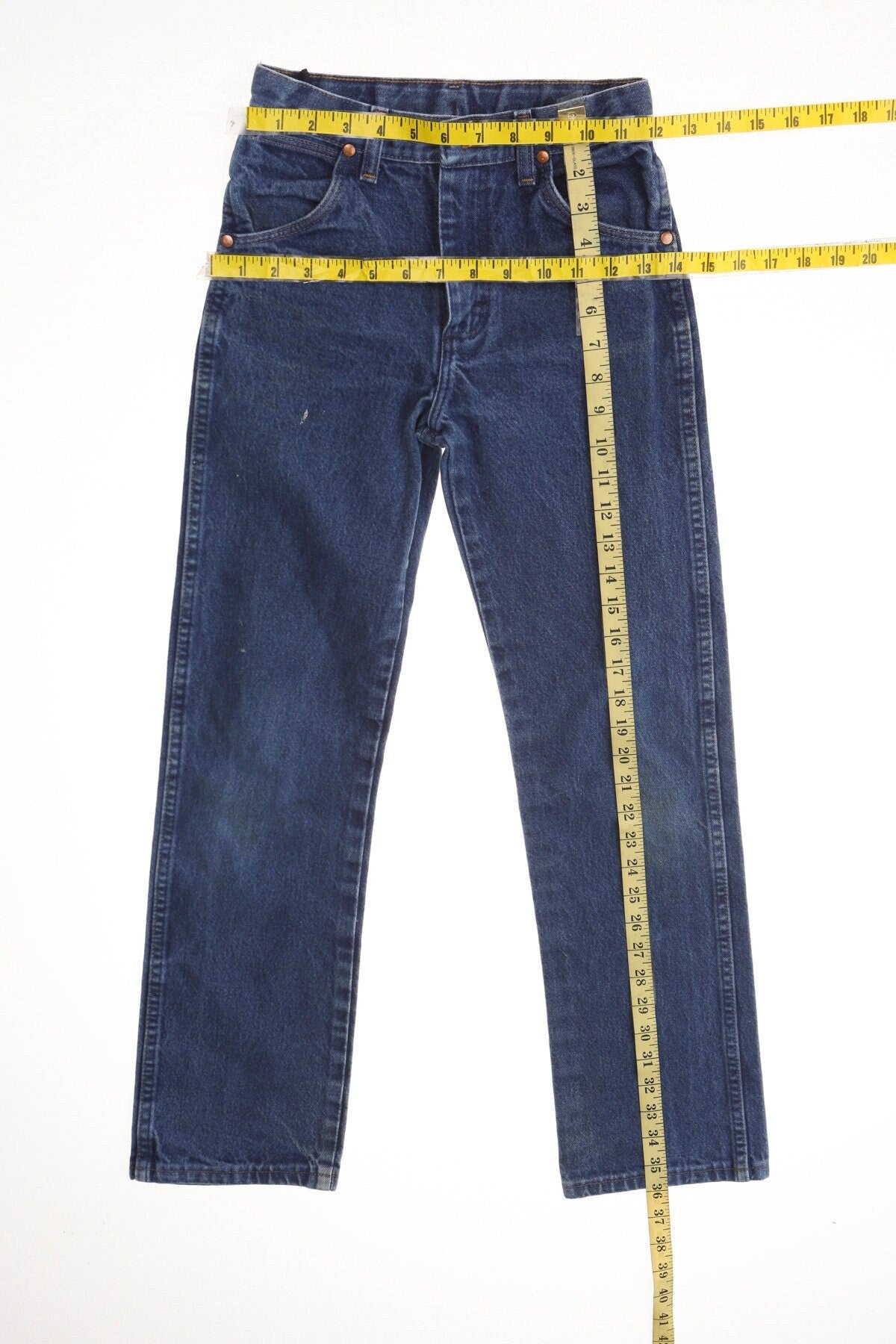 Wrangler denim jeans high waist blue western straight slim size 23