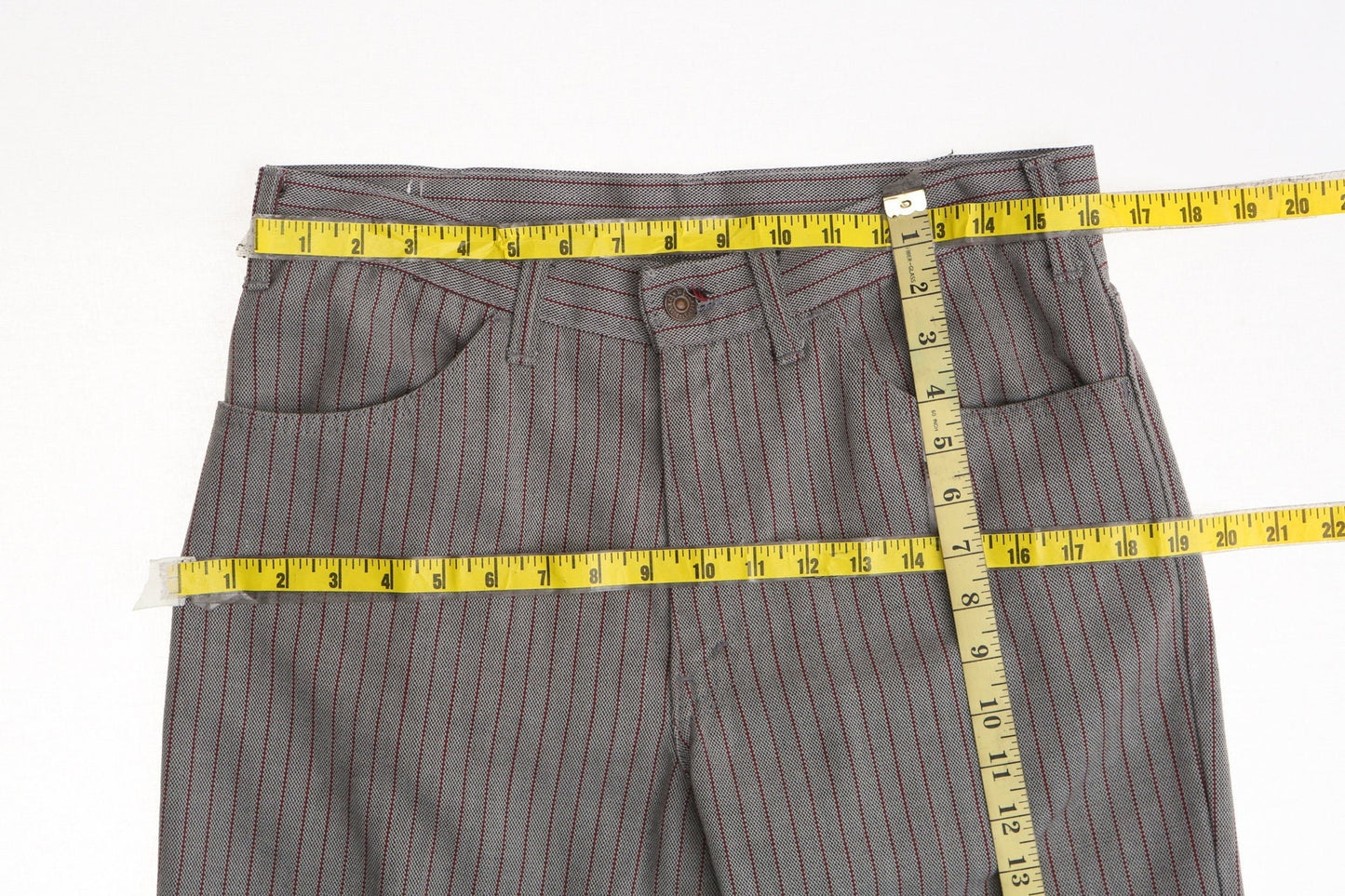 Vintage striped levi's pants men hippie bell bottom gray boho rare polyester