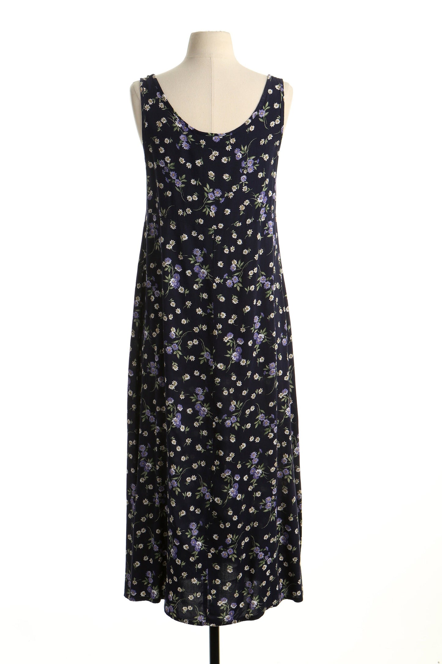 Vintage 90's dress maxi summer floral print blue long party casual evening