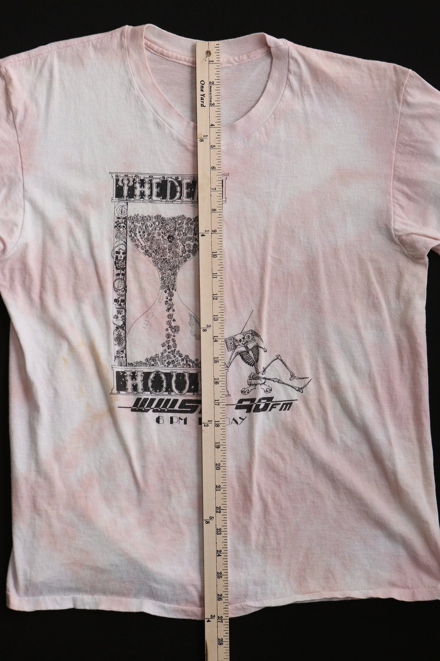 Vintage tie dye t-shirt the dead hour wwsp 90fm 6pm friday hanes label