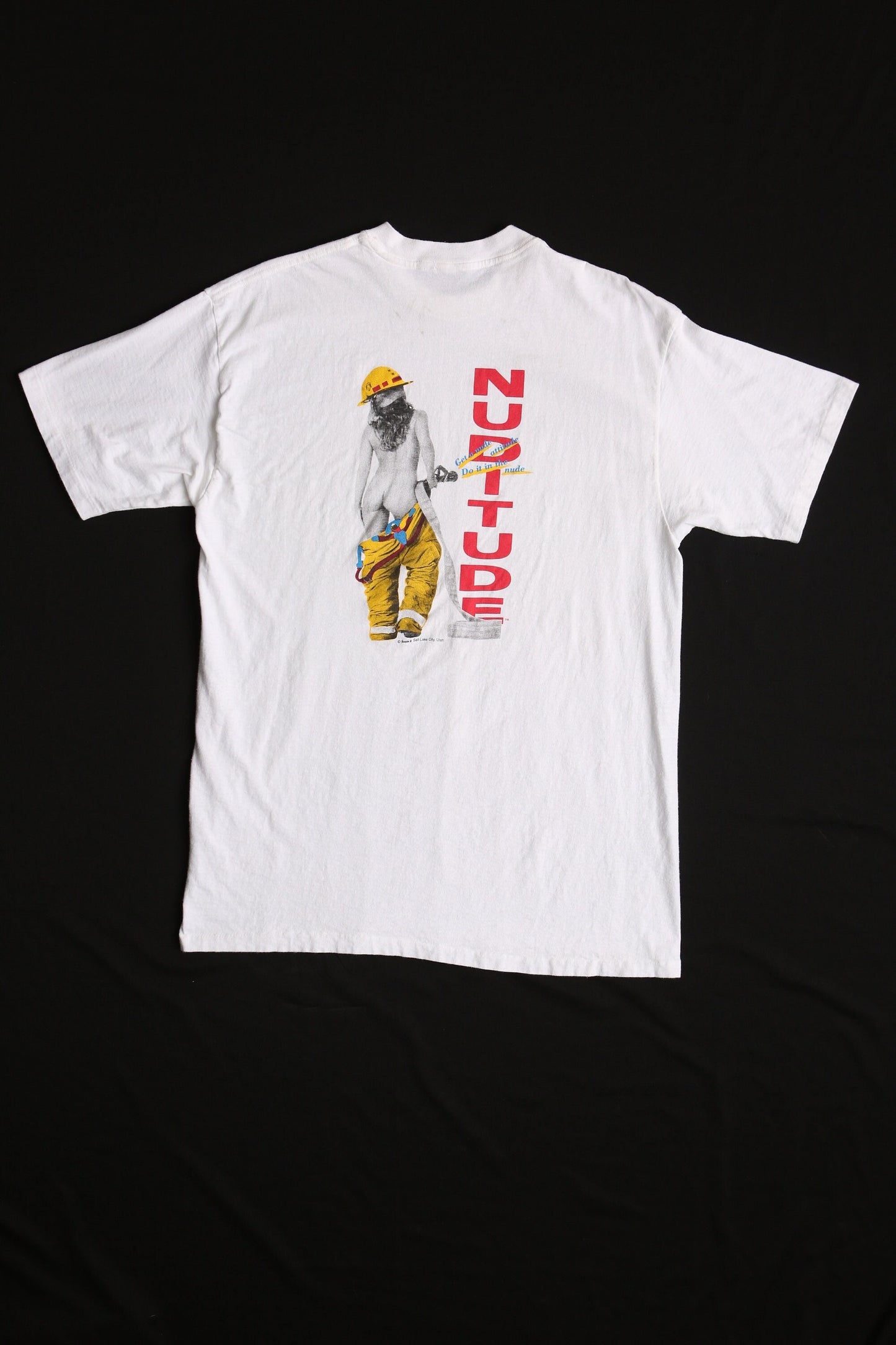 Vintage nutitude t-shirt graphic firefighter 90's