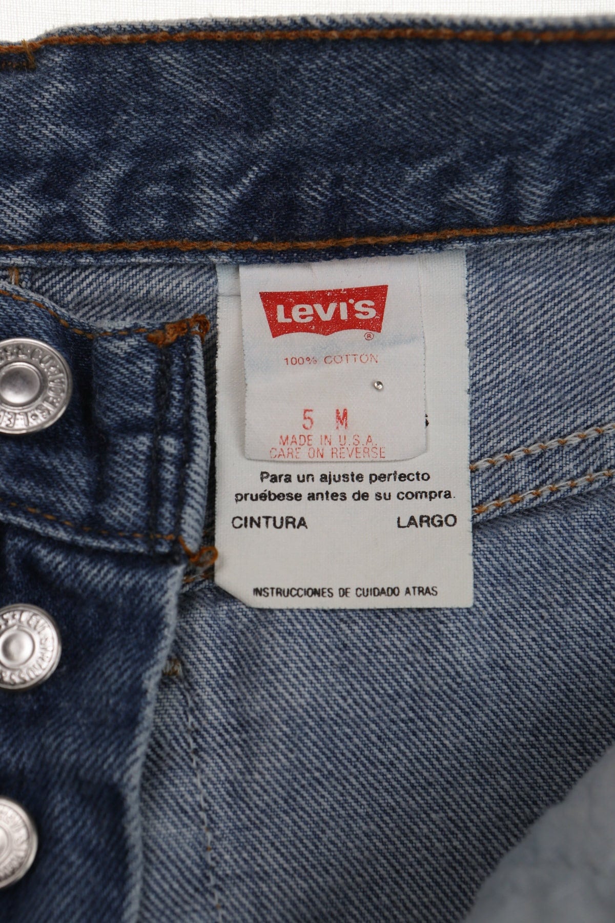 Vintage 501 levi's blue denim pants jeans high waist 90's 80's rare women 5