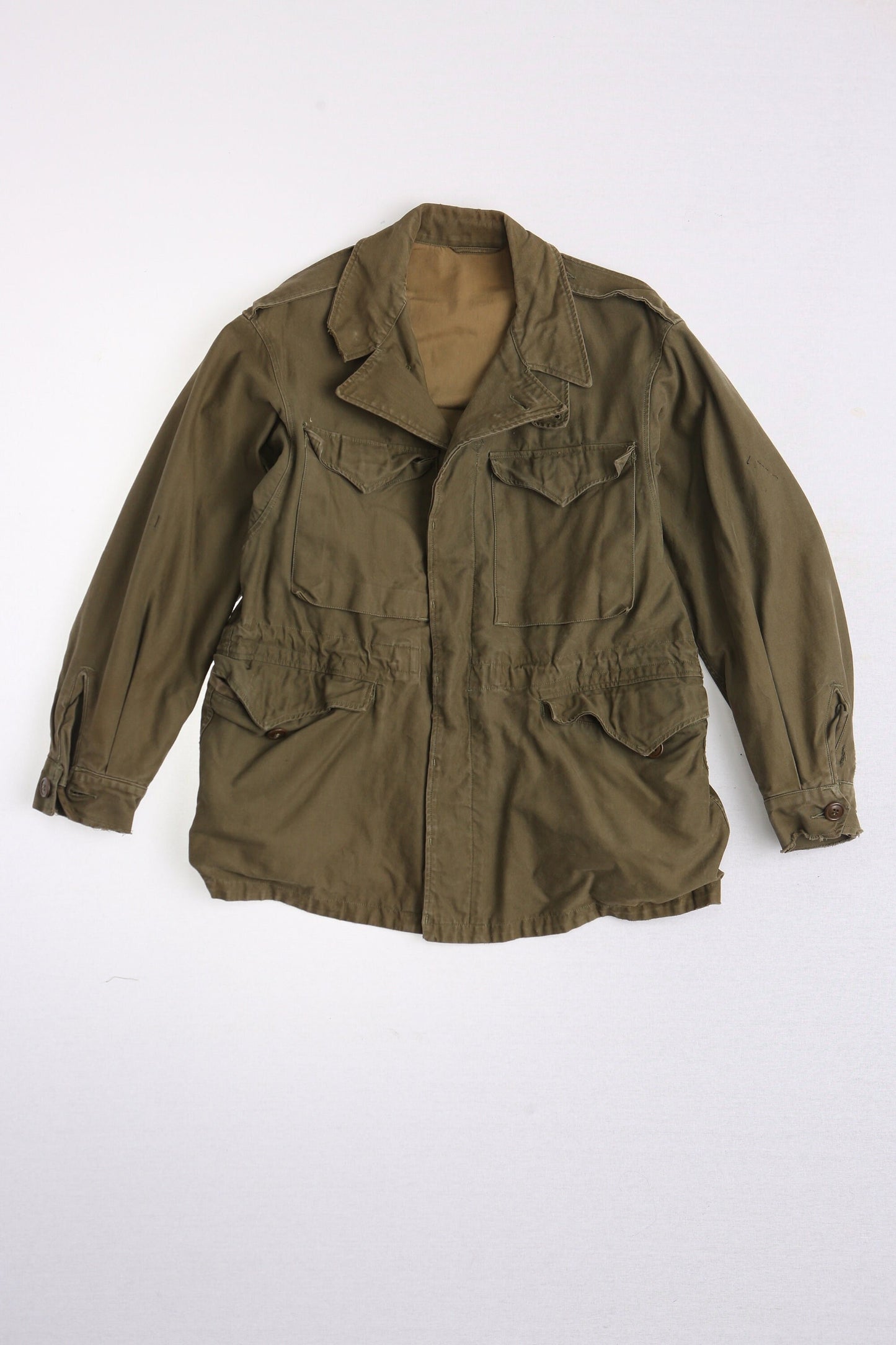 Vintage military 40's jacket field world war 2 olive green men army m 43 vietnam 70's