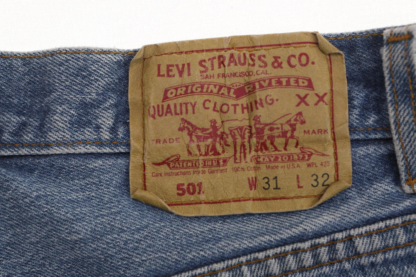 Vintage levi's 501 blue denim pants made in usa xx high waist 90's