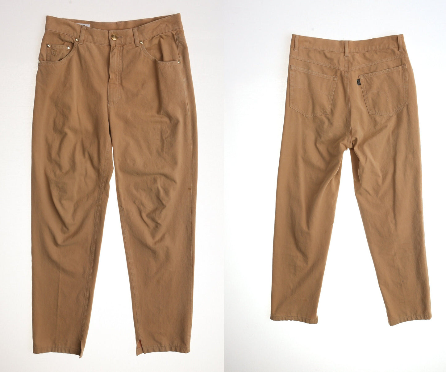 Women brown casual pants high waist escada sport y2k