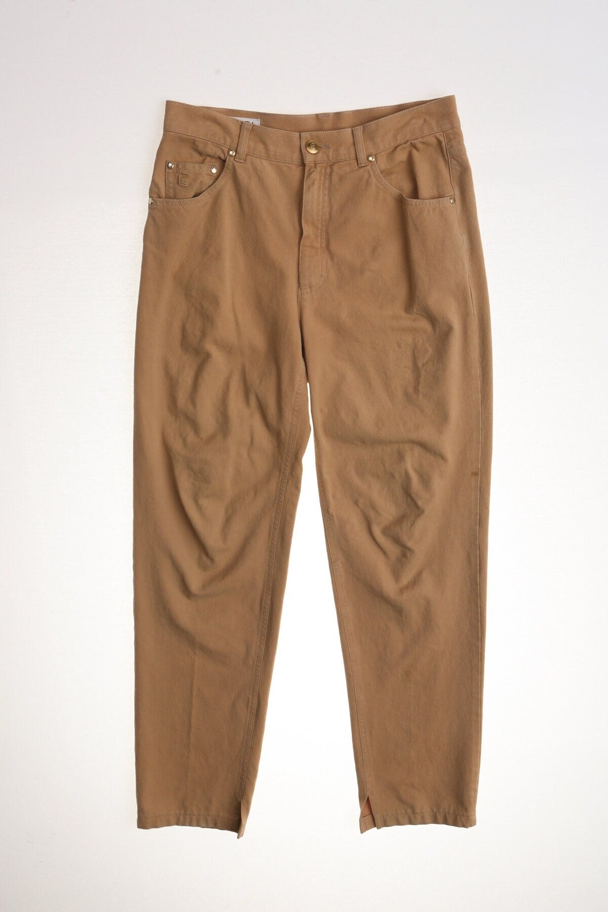 Women brown casual pants high waist escada sport y2k