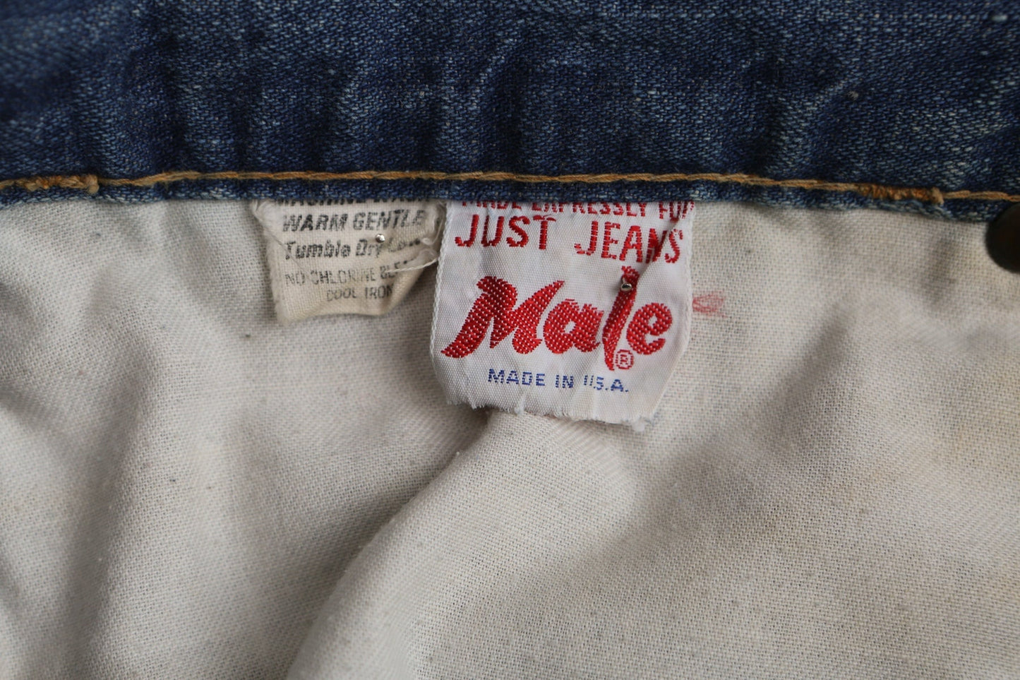 Vintage women high waist blue cotton short hippie 70's boho patch