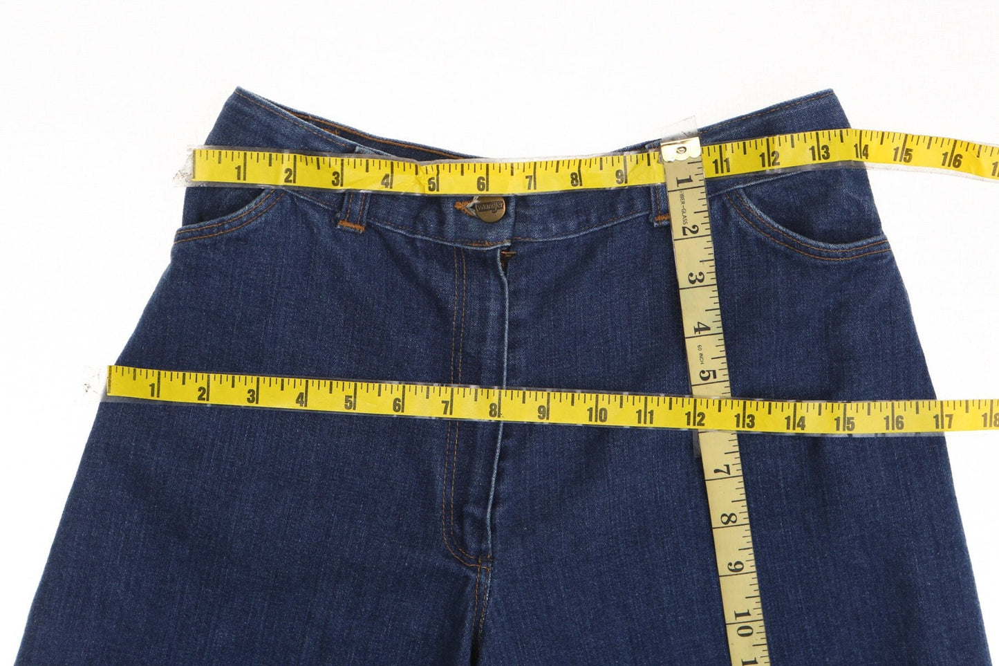 Vintage women 70's capri wrangler denim short bell bottom hippie boho casual