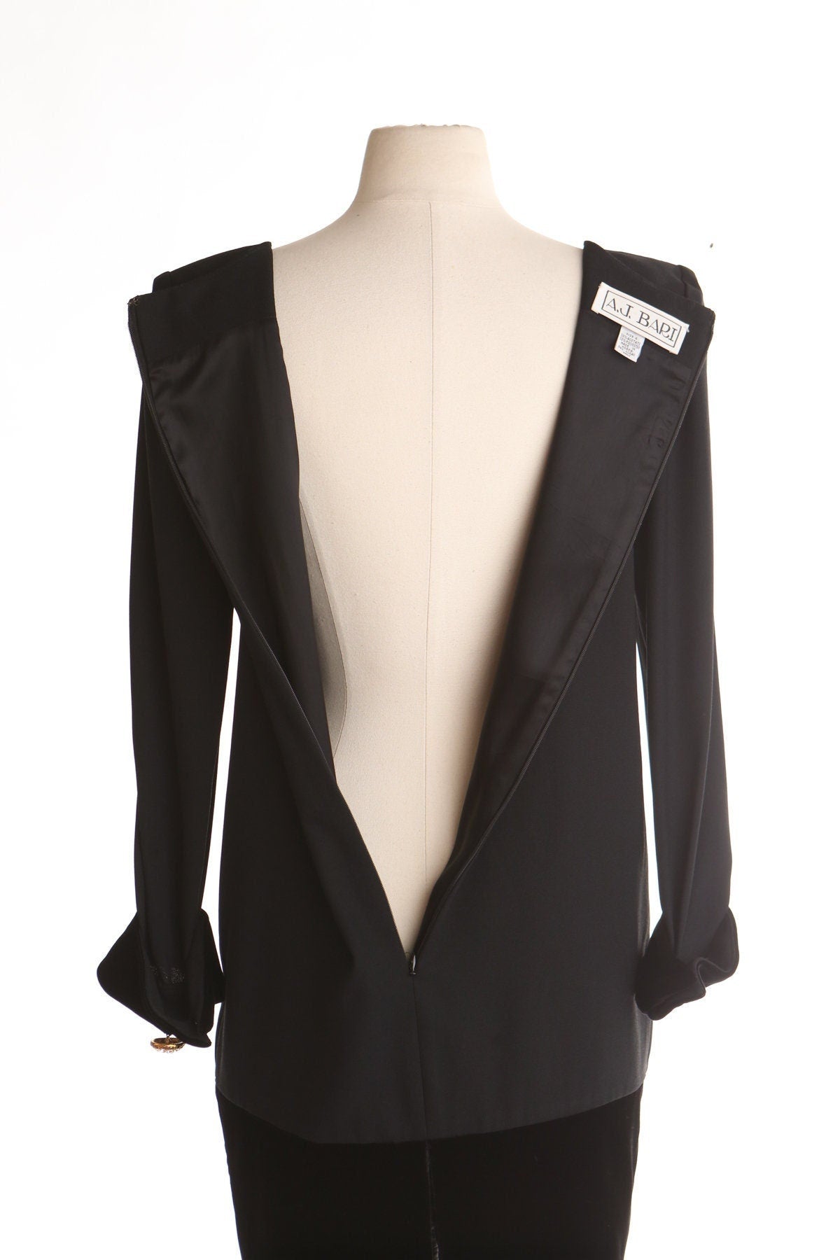 Vintage 90's casual black long sleeve dress formal sexy y2k 2000