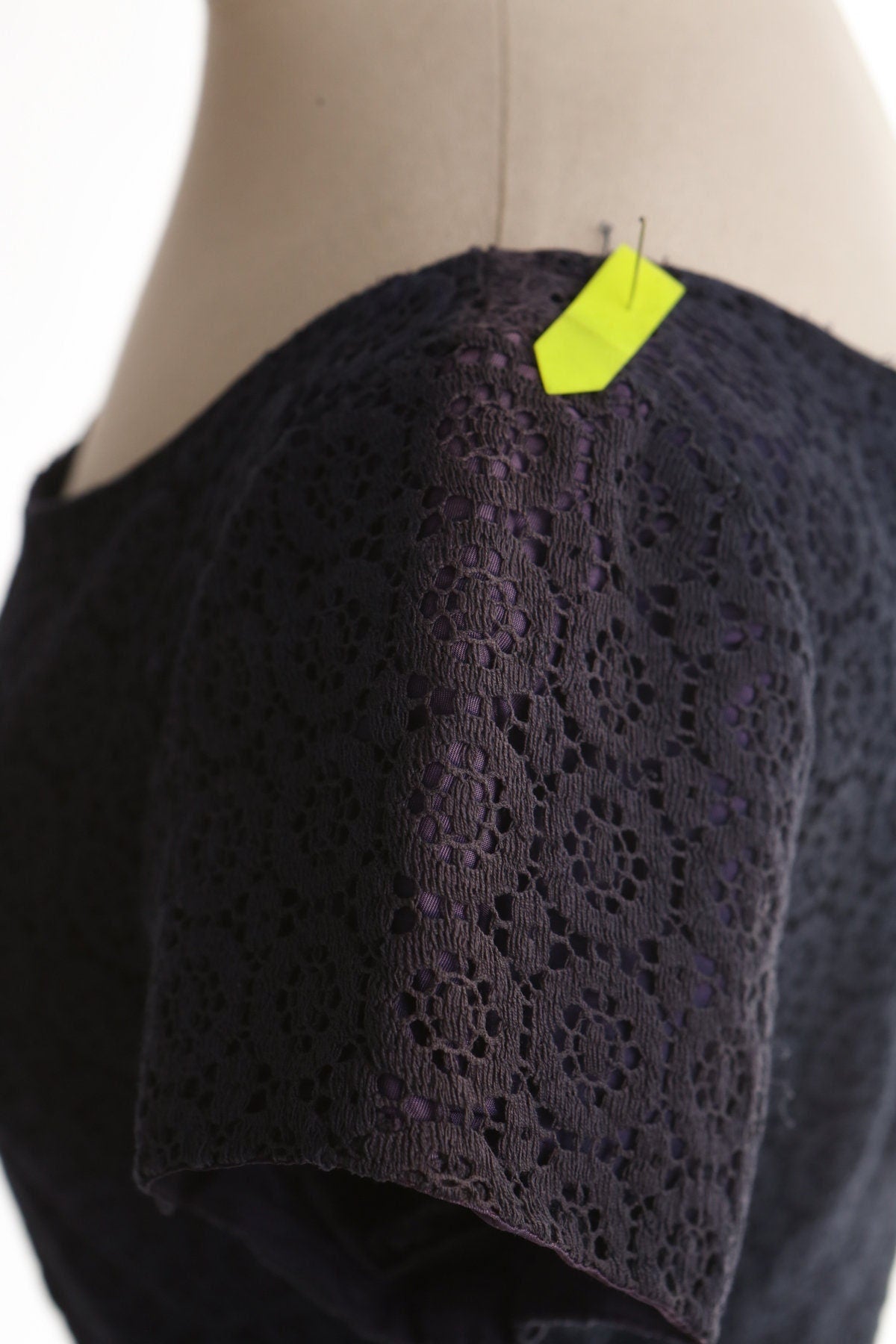 Vintage women 50's 60's blue casual dress lace floral summer metal zipper