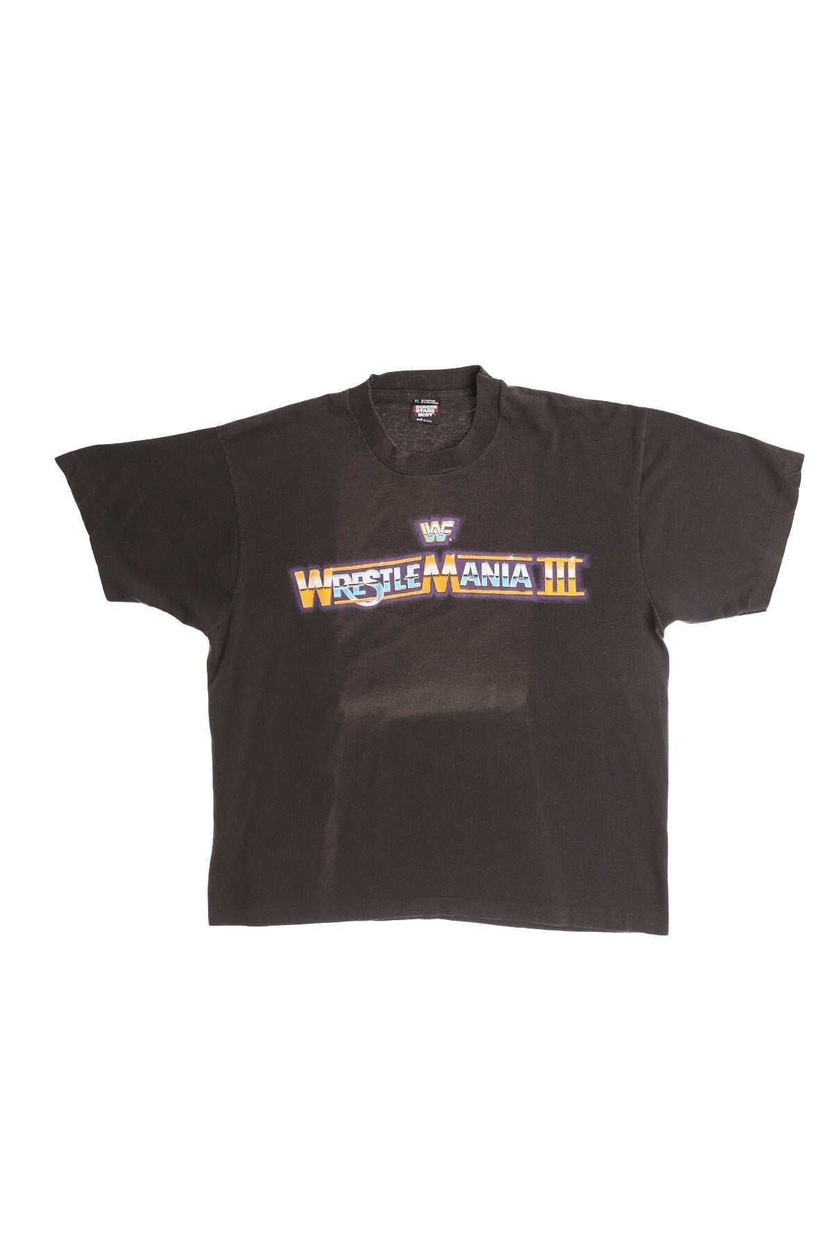 Vintage wrestle mania 3 shirt wwf sunda march 29 1987 80's pontiac silverdome xl
