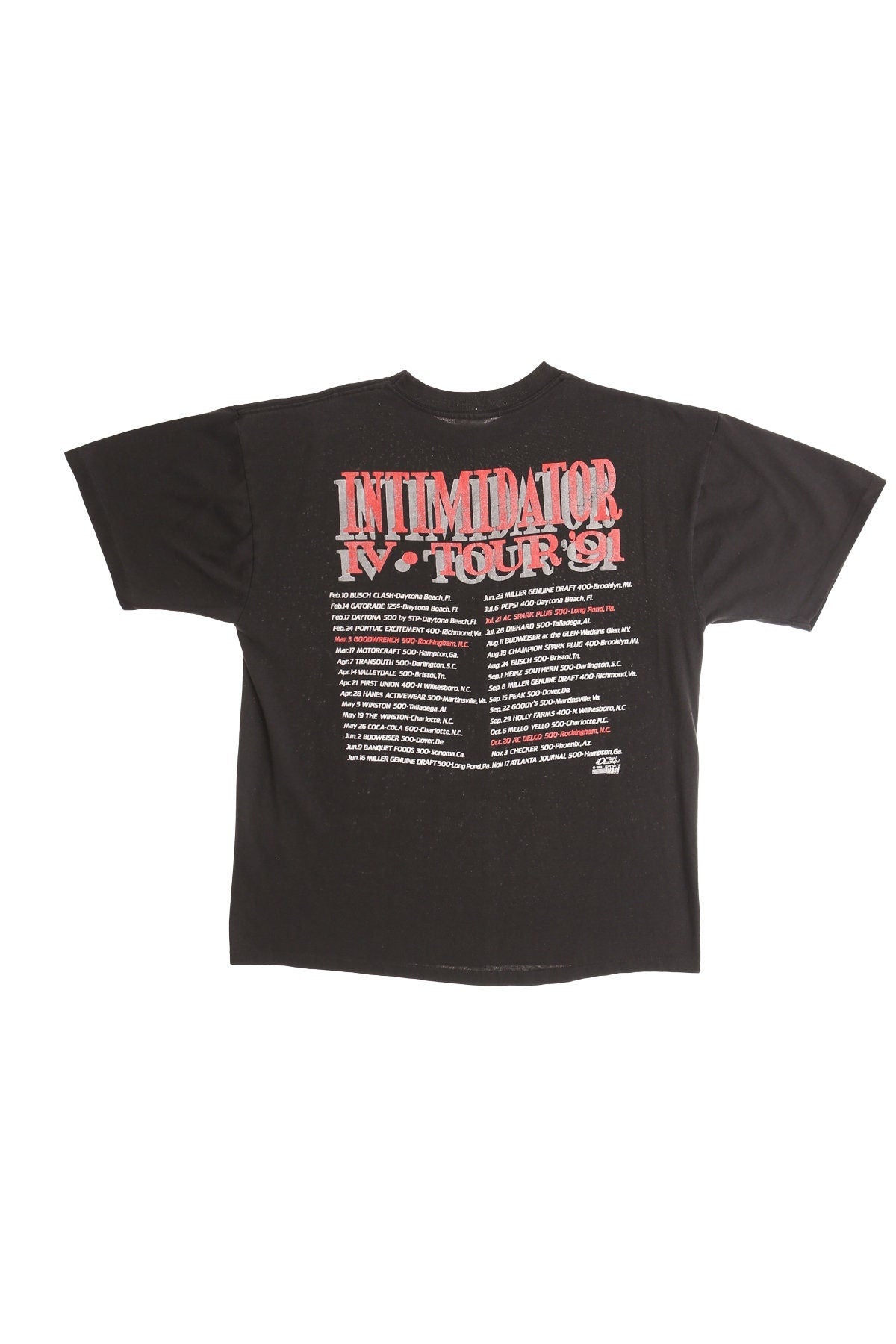 Nascar graphic t-shirt vintage 91 tour intimidator dale earnhardt goodwrench winston cup 90's