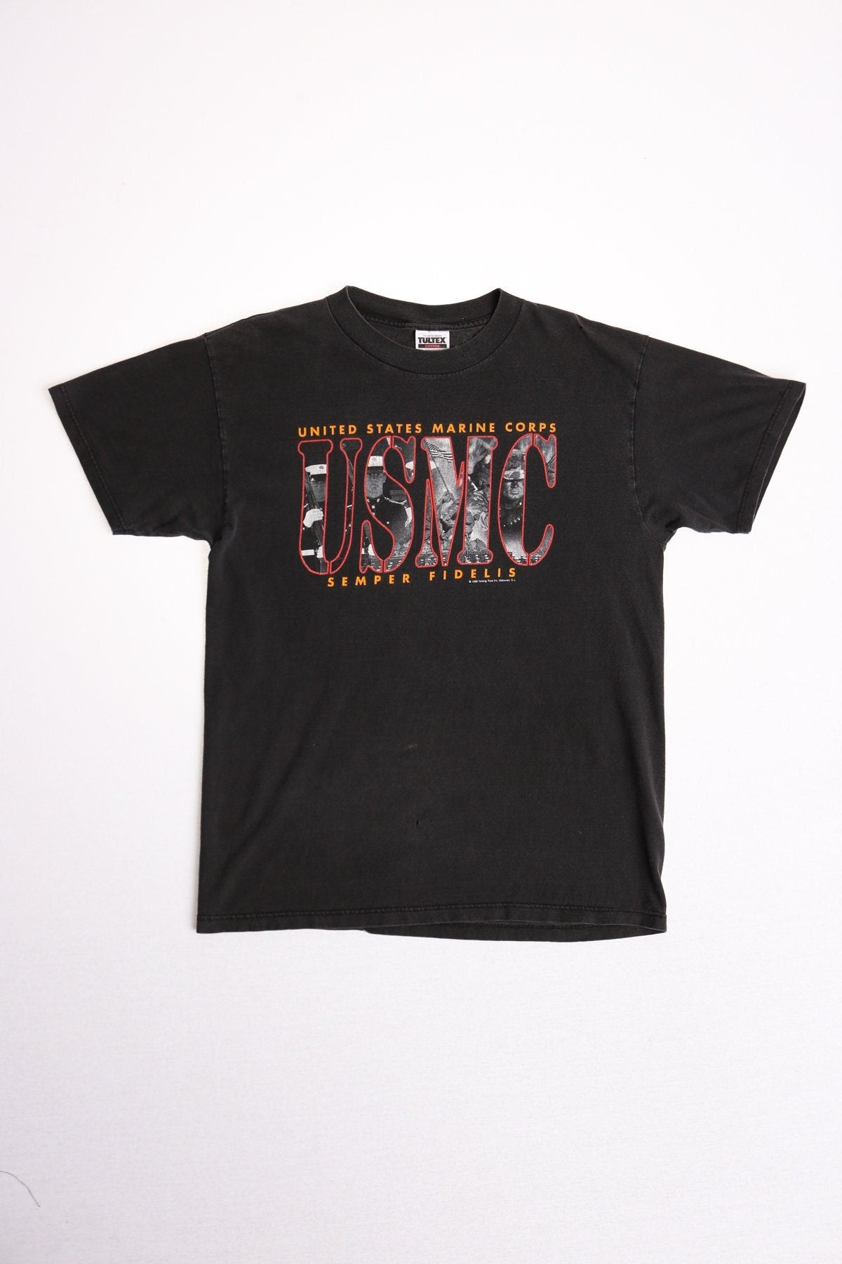 Y2k unites states marine corps usmc graphic t-shirt shirt black semper fidelis