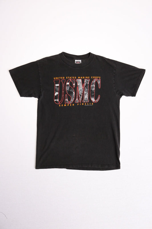 Y2k unites states marine corps usmc graphic t-shirt shirt black semper fidelis