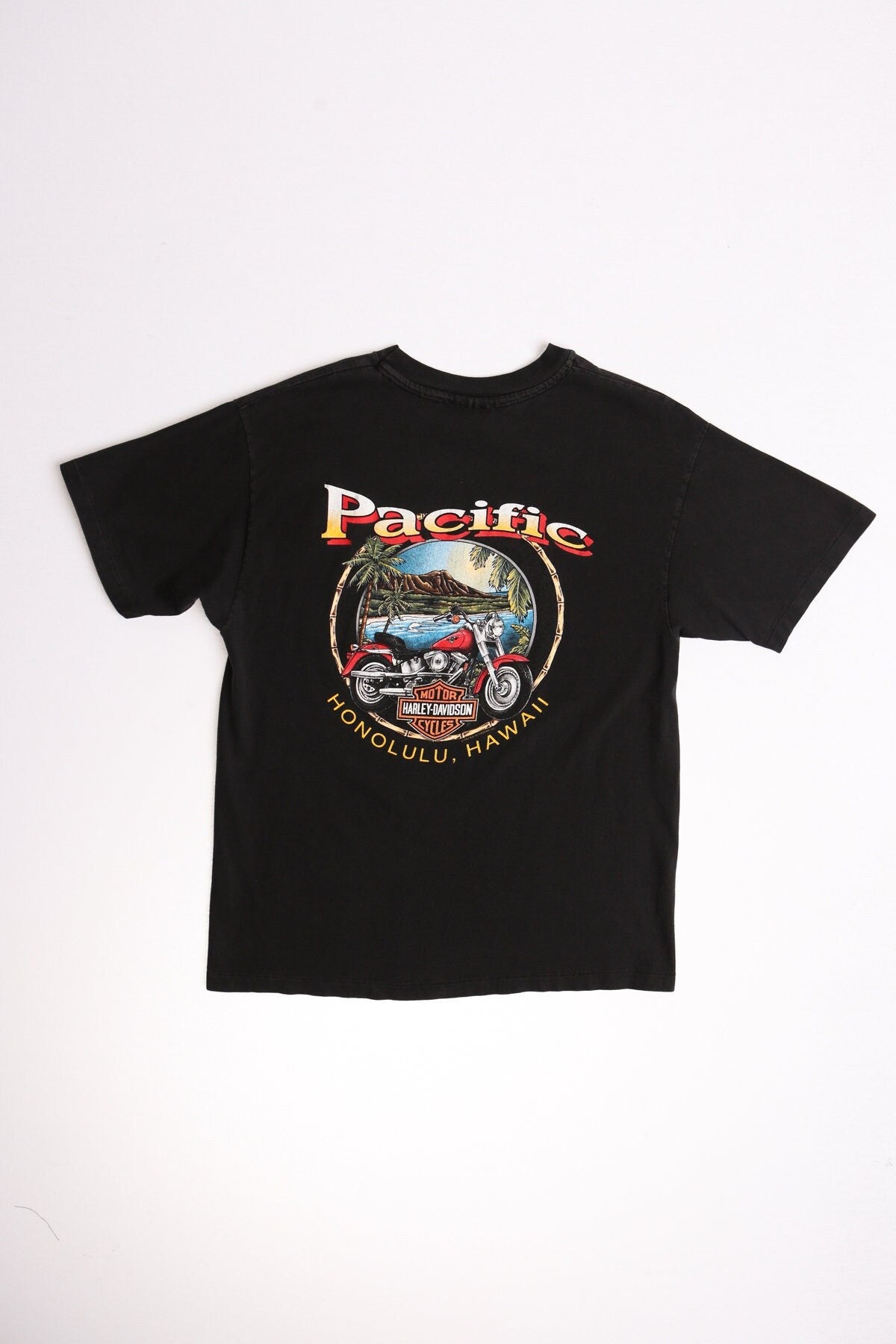 Harley davidson honolulu hawaii biker motorcycle graphic t-shirt shirt