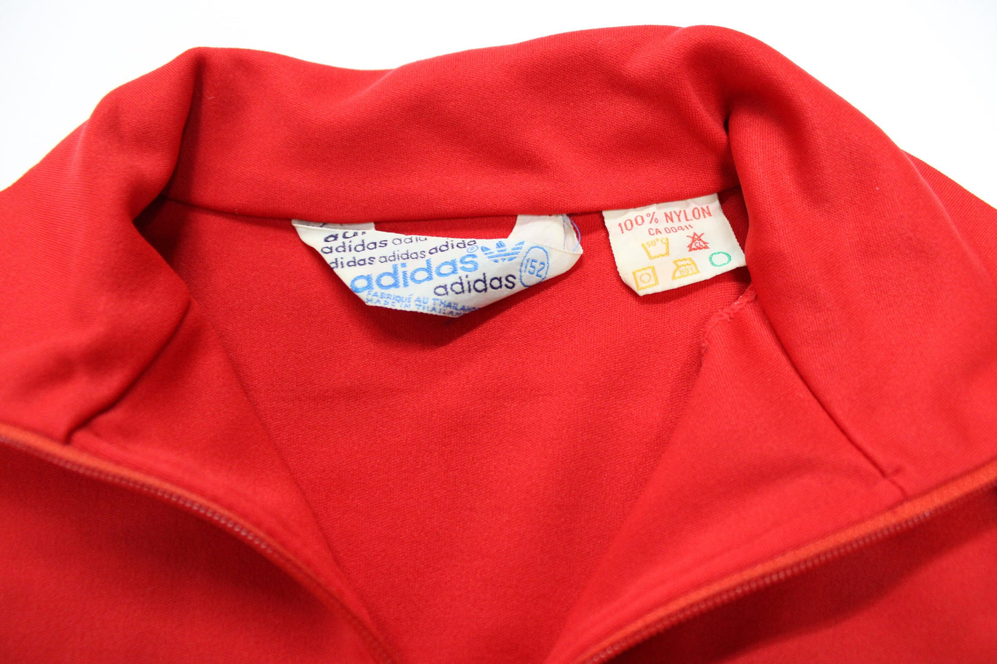 Vintage adidas red jogging top 70's striped men women 152