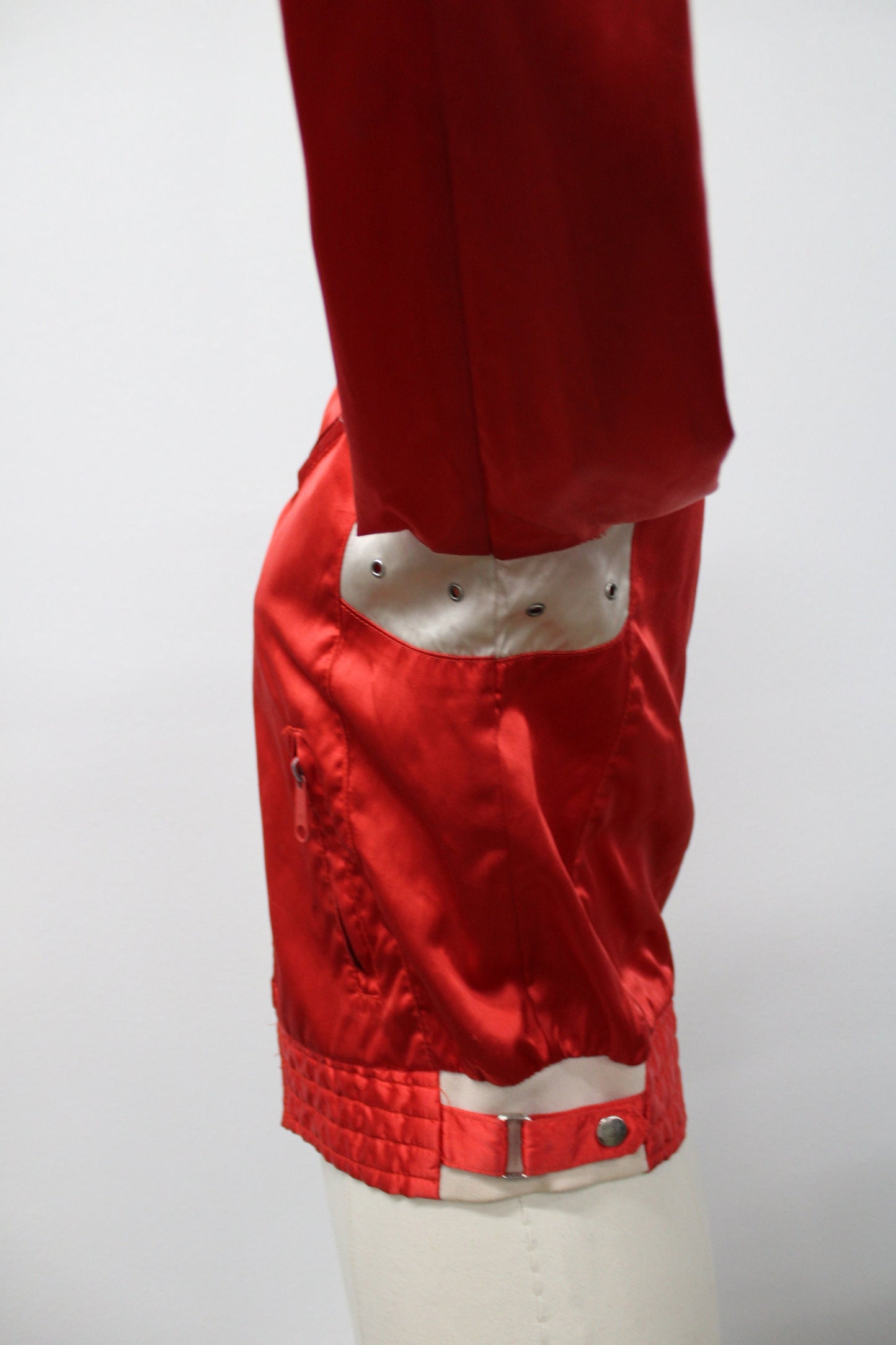 Red vintage nylon women jacket zipper men rare by bitterman o b ii