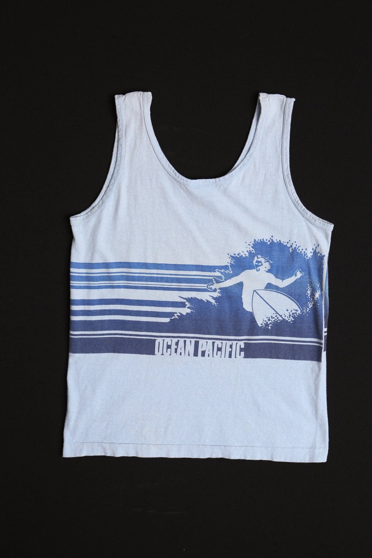 Vintage tank top blue surfing 70's op ocean pacific graphic 80's hawaii