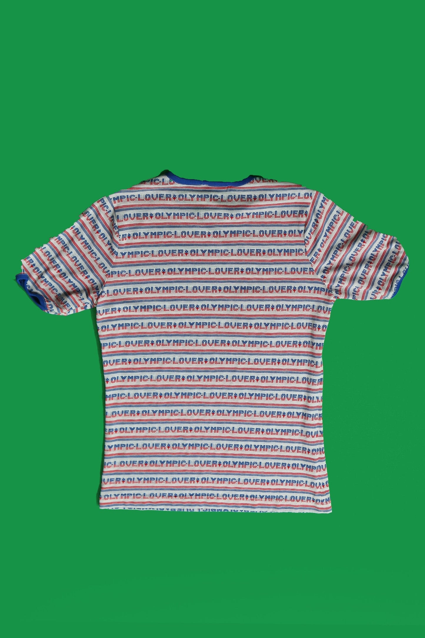 70's graphic t-shirt red white blue olympic lover print