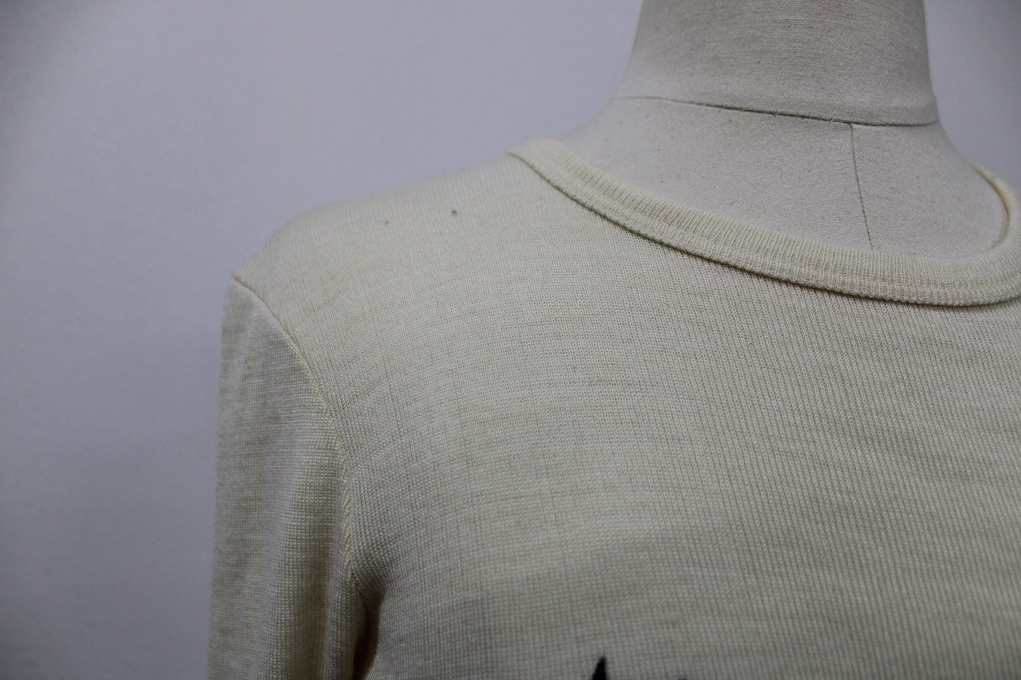 Lady horse 70's top beige 70's print hand loomed rossana label