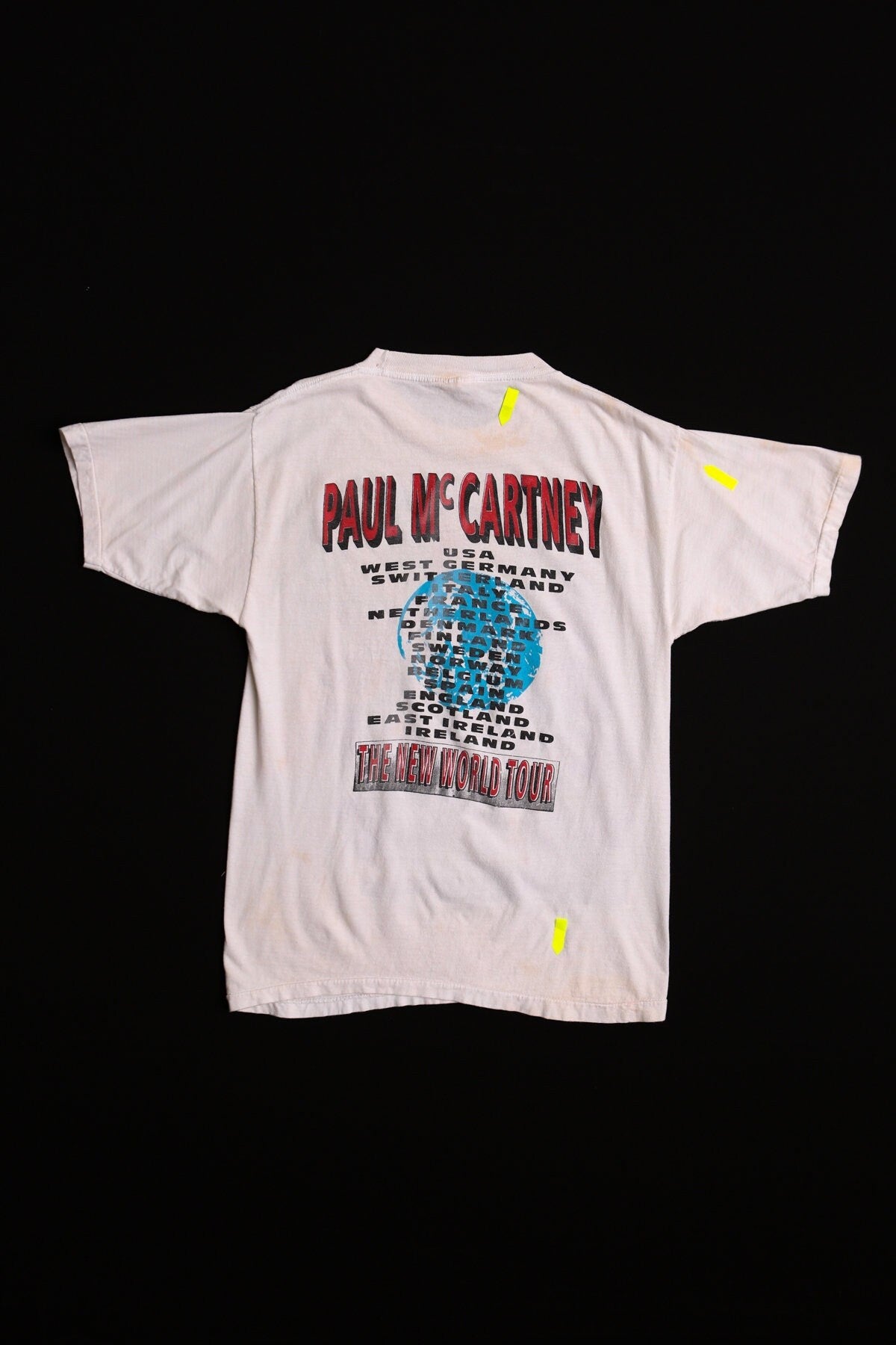 Vintage paul mccartney new world tour t-shirt white music band rock