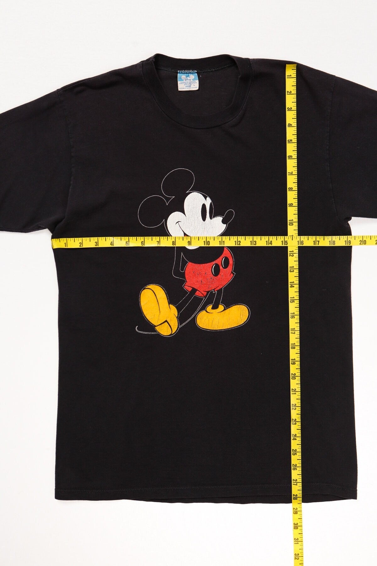 Mickey mouse vintage black shirt t-shirt large walt disney productions label 80's