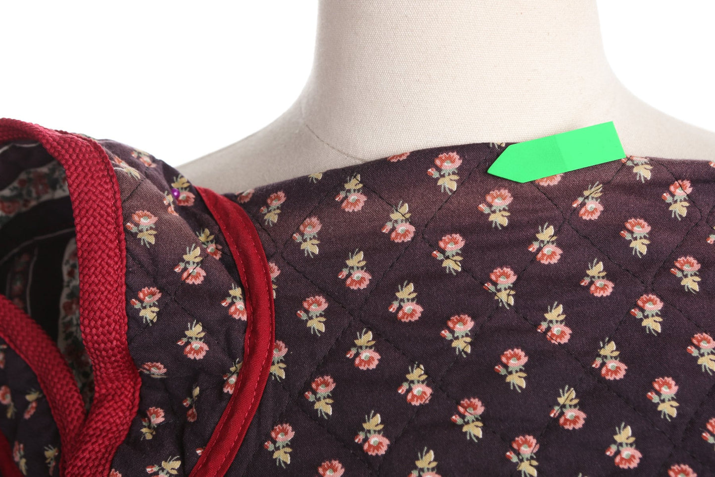 Vintage Women Flower Print Blanket Fabric Cheongsam Jacket - Era 60's - 70's