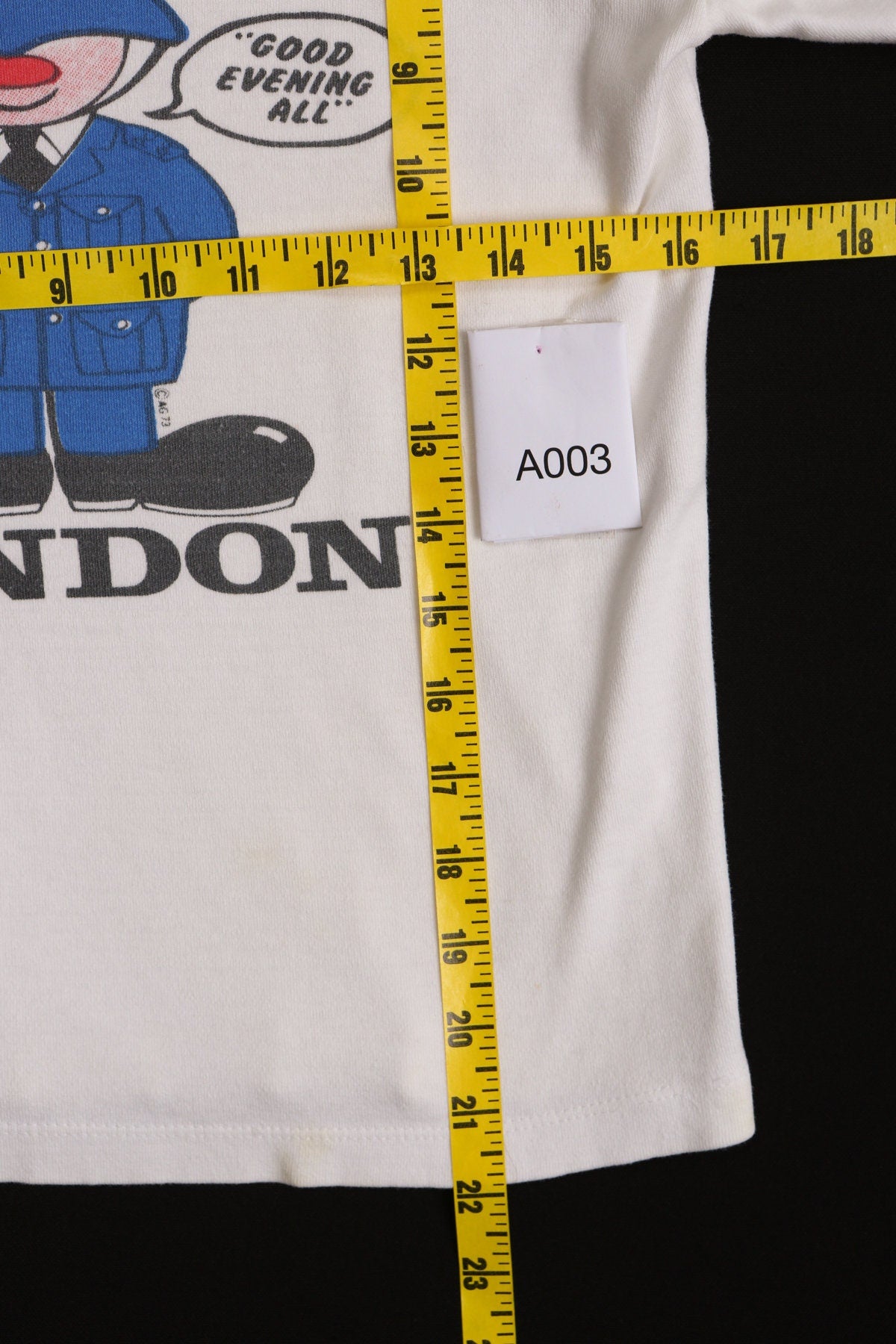 Vintage White 70's Top with London Police Print