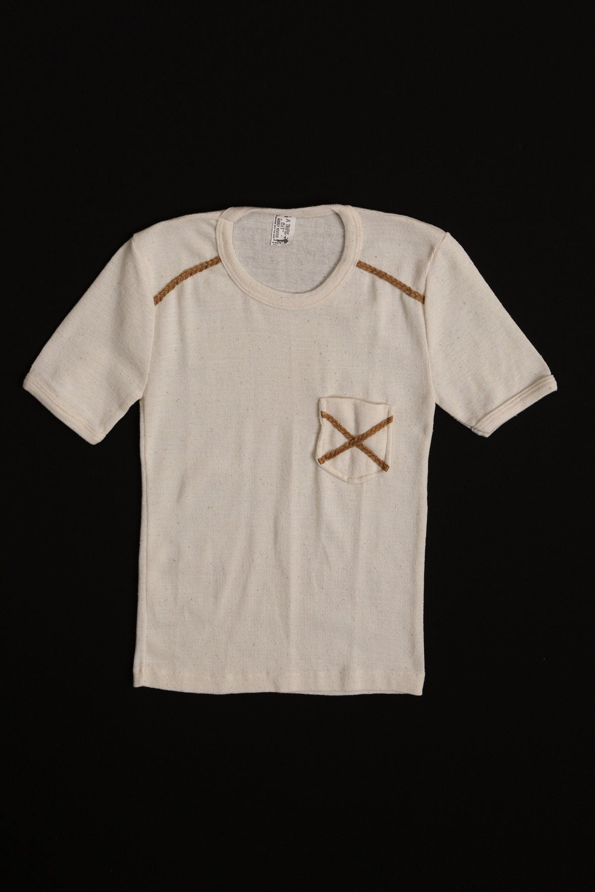 Women 70's Top - Beige - Short Sleeve - A Tribe Bit Label