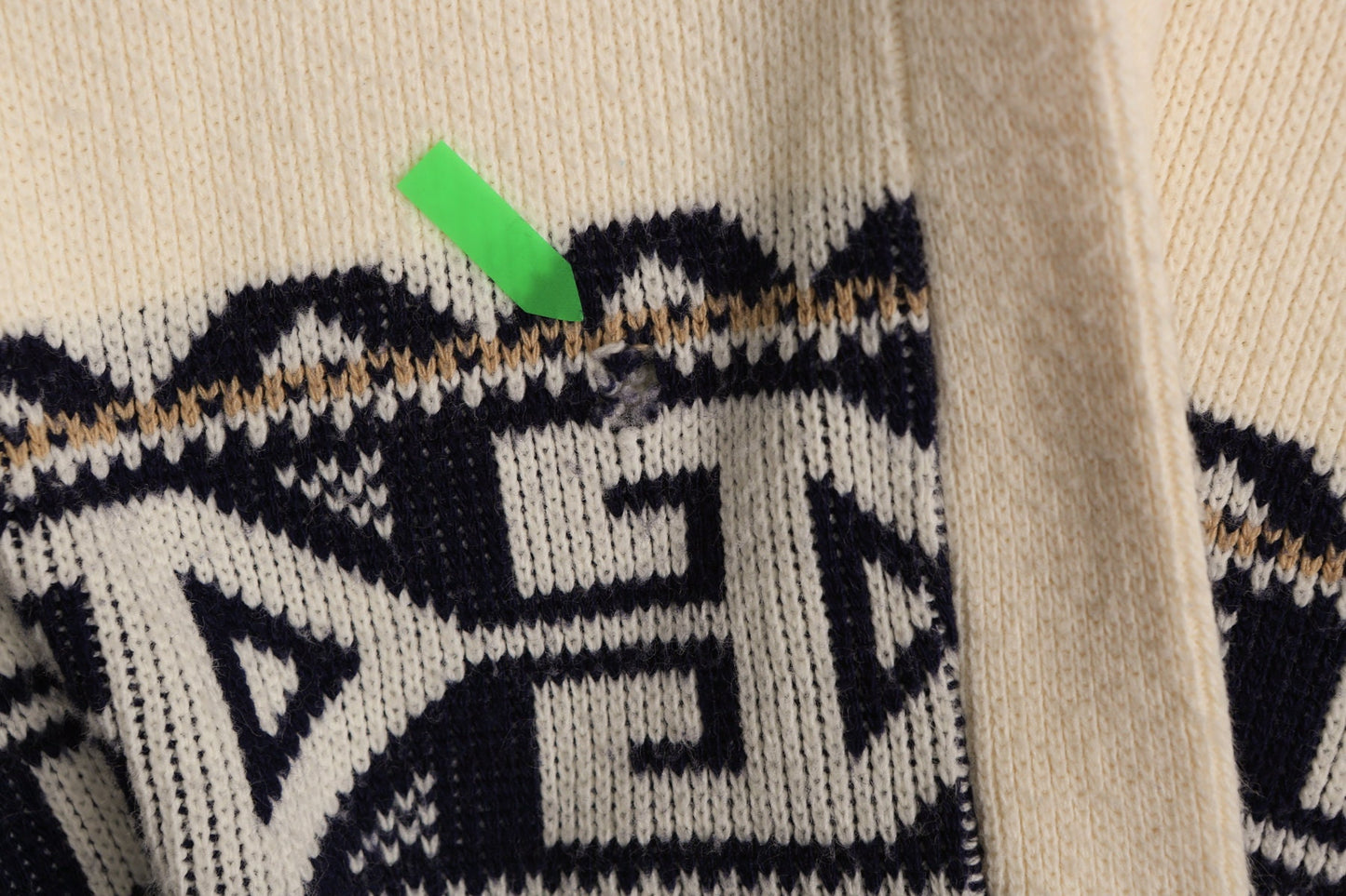 Vintage Men 70's Open Sweater with Waist Belt - Geometric Print