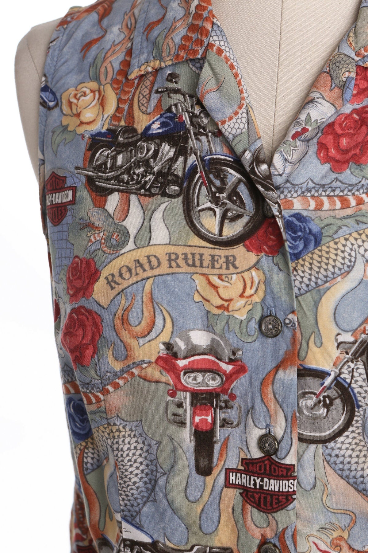 Women Rayon Top - Biker Motorcycle Print