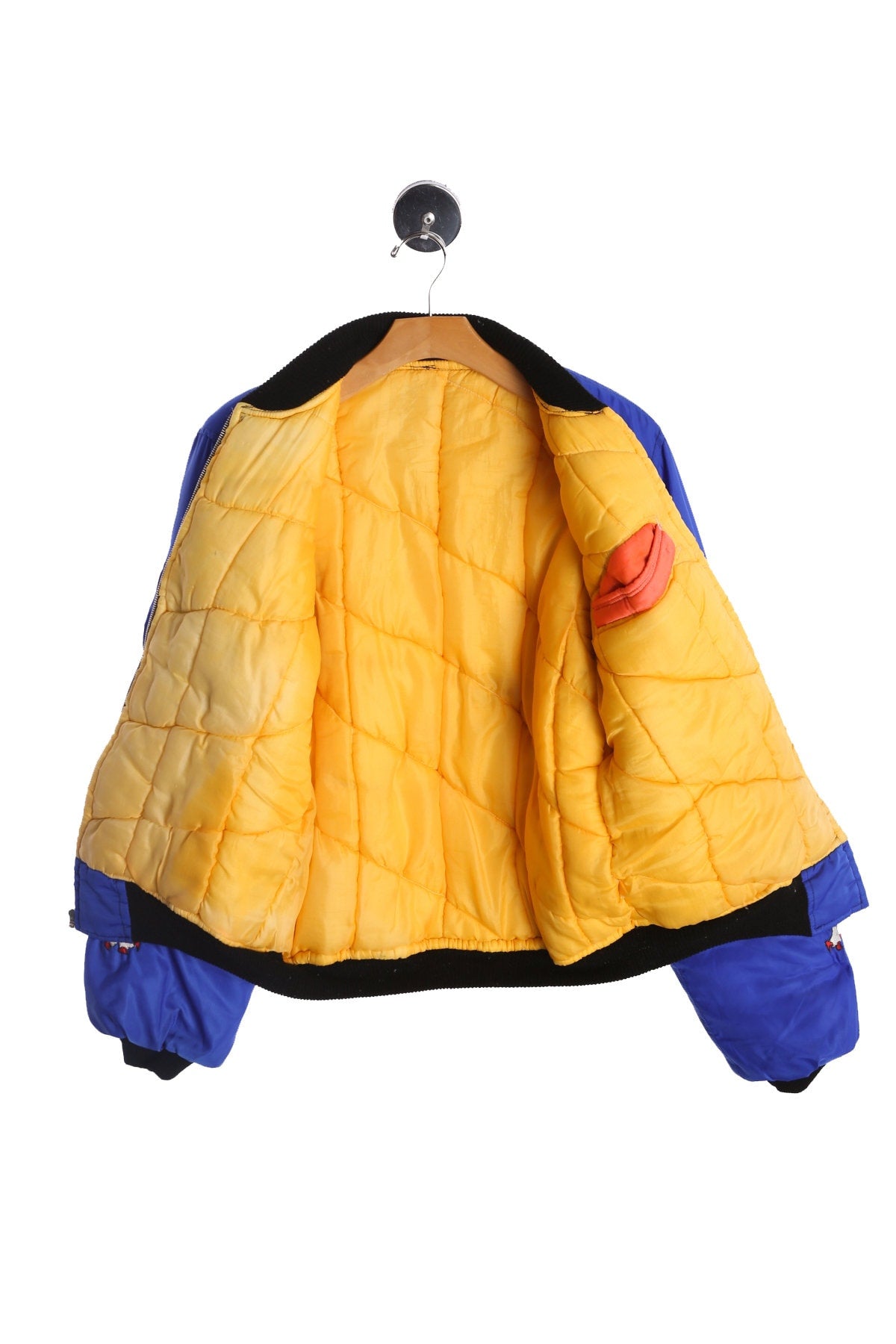 Vintage Nylon Purple Bomber Jacket with Embroidered Dragons