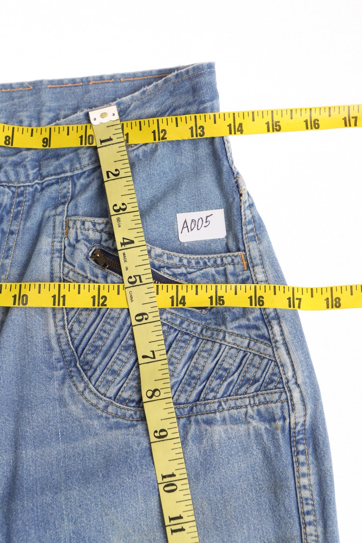 70's Men Bell Bottom Blue Denim Pants