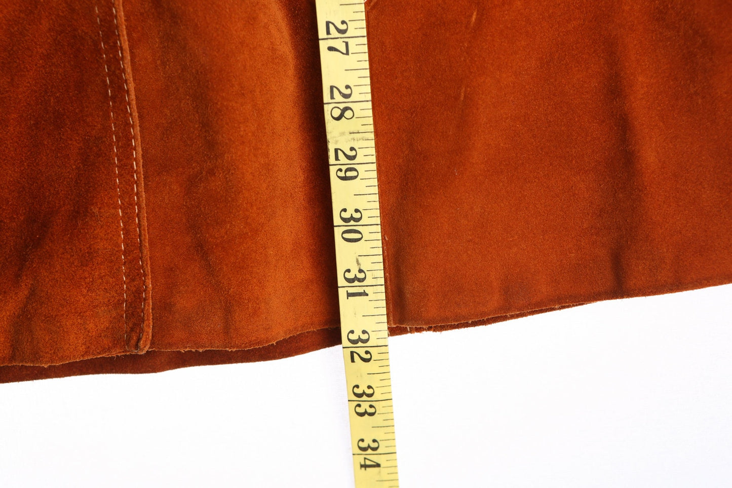 70's Women Suede Coat with Waist Belt Closure