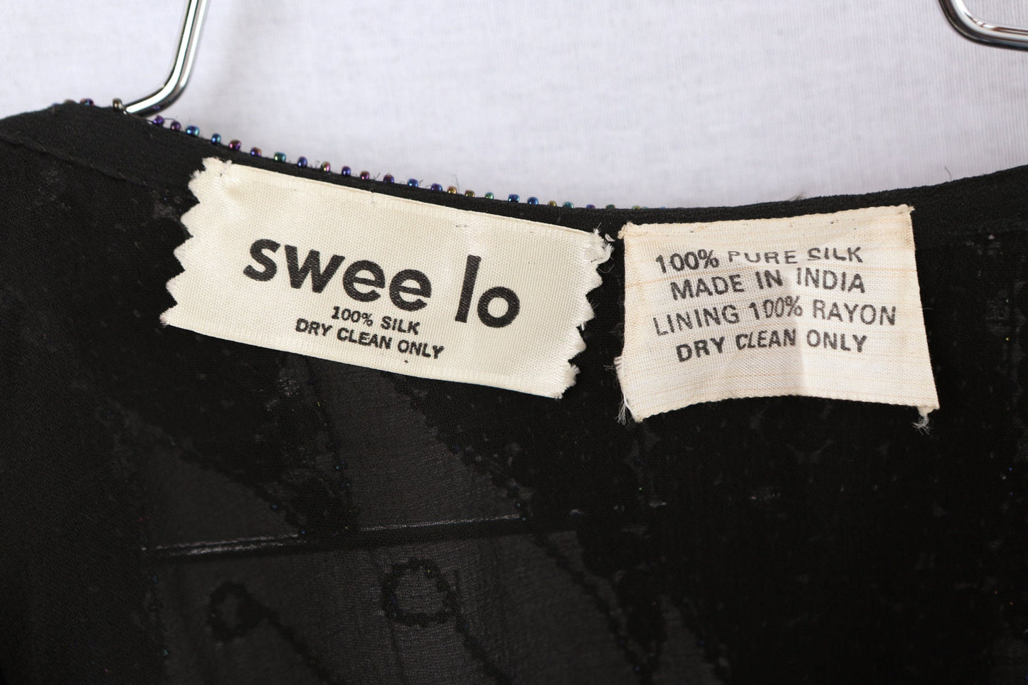 Vintage Black Sequin Top with Butterfly Design - Era (80's - 90's)