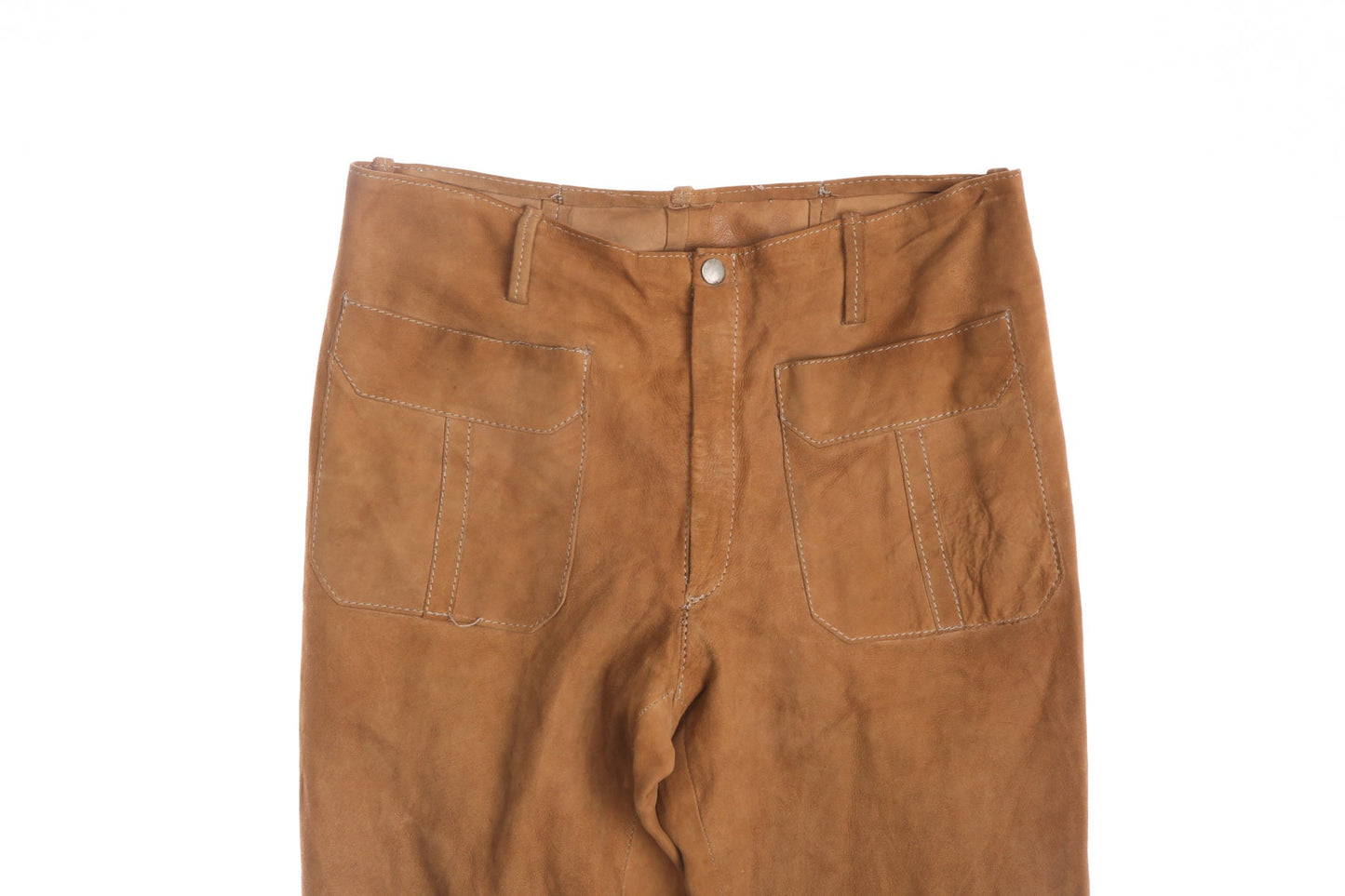 Vintage Men Leather Bell Bottom Pants