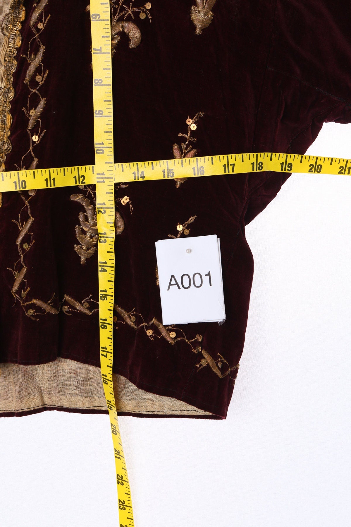 Vintage Red Velvet Jacket with Golden Embroidered Details