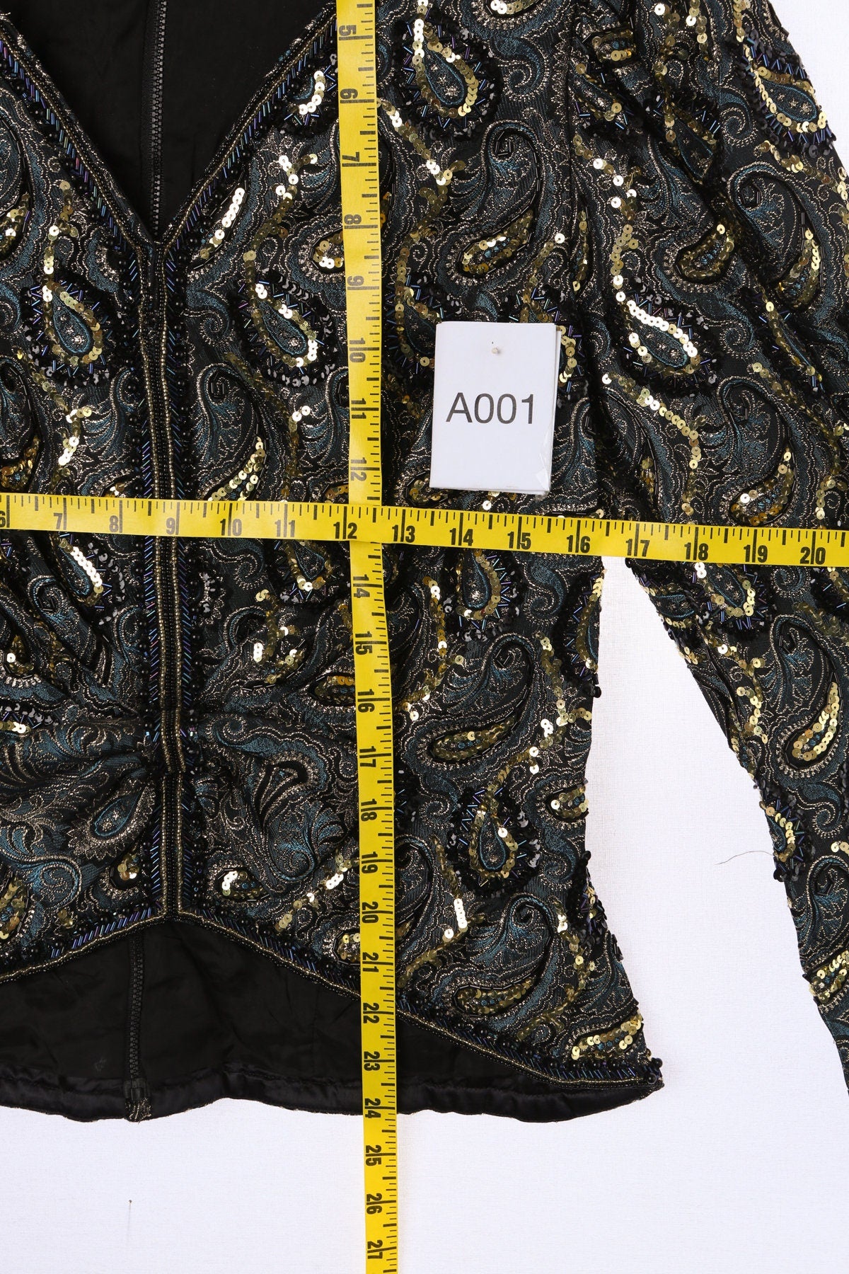 80's Women Paisley Sequin Top