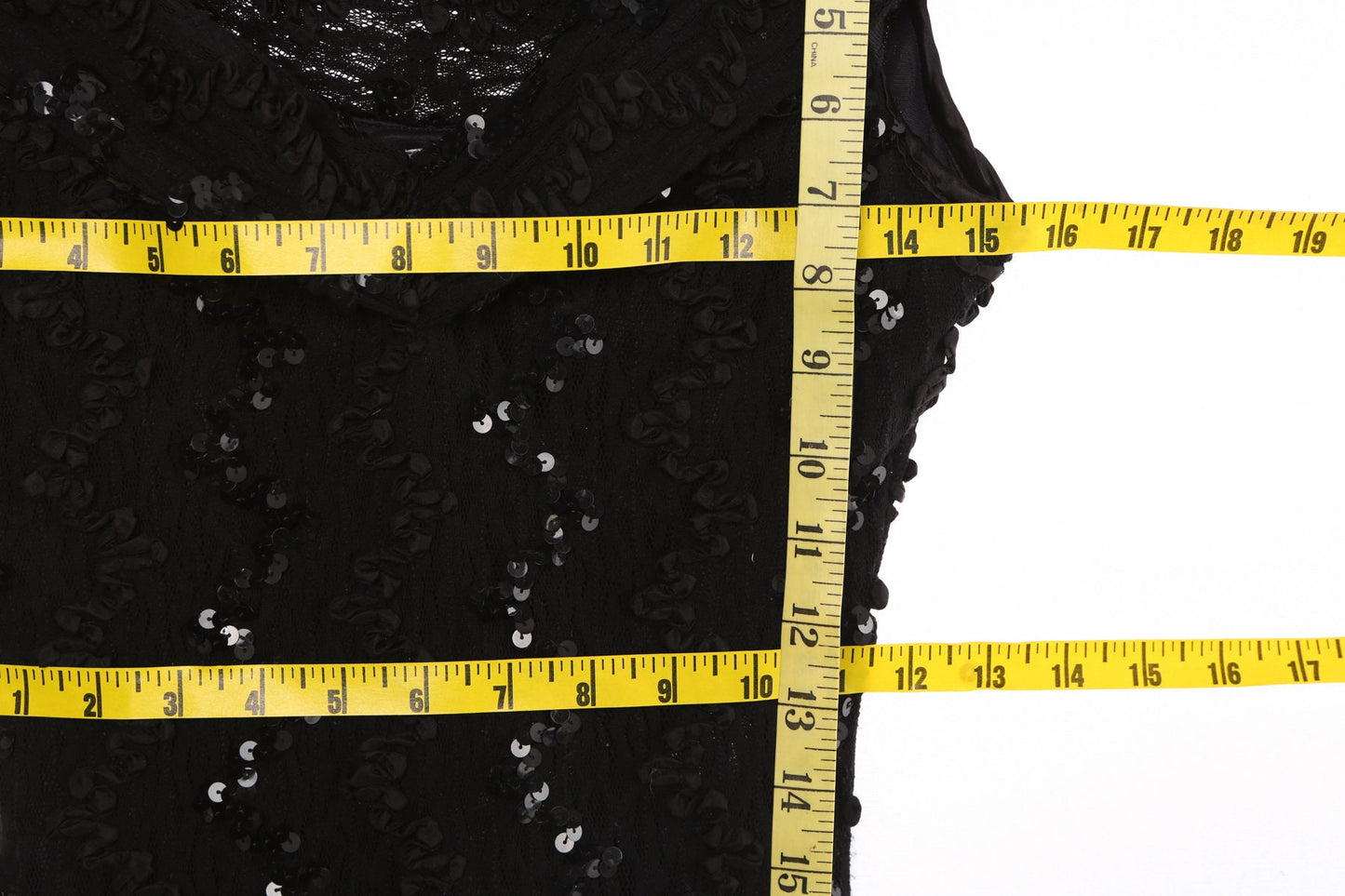 Women Black Sequin Evening Dress - Era 80's - 90's