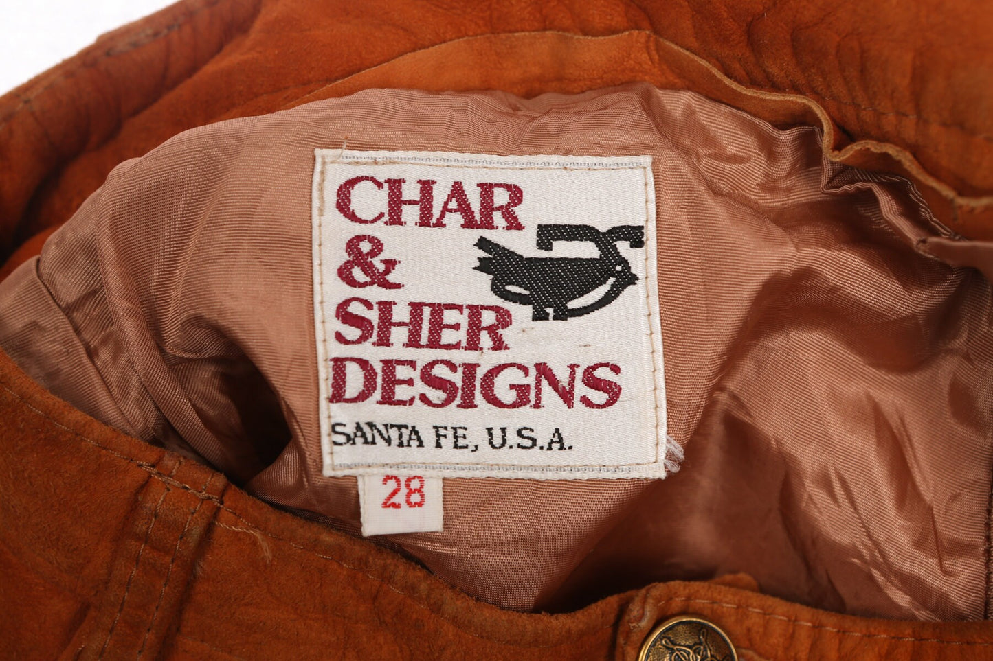 Men Suede Tan Color Pants with Zipper Closure